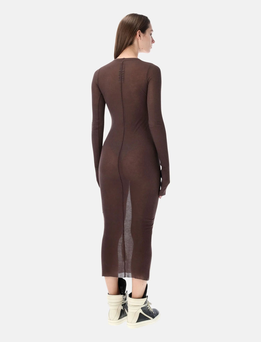 Ribbed Long Sleeves Dress Rick owens оригінал – Купити в Україні – вид ззаду