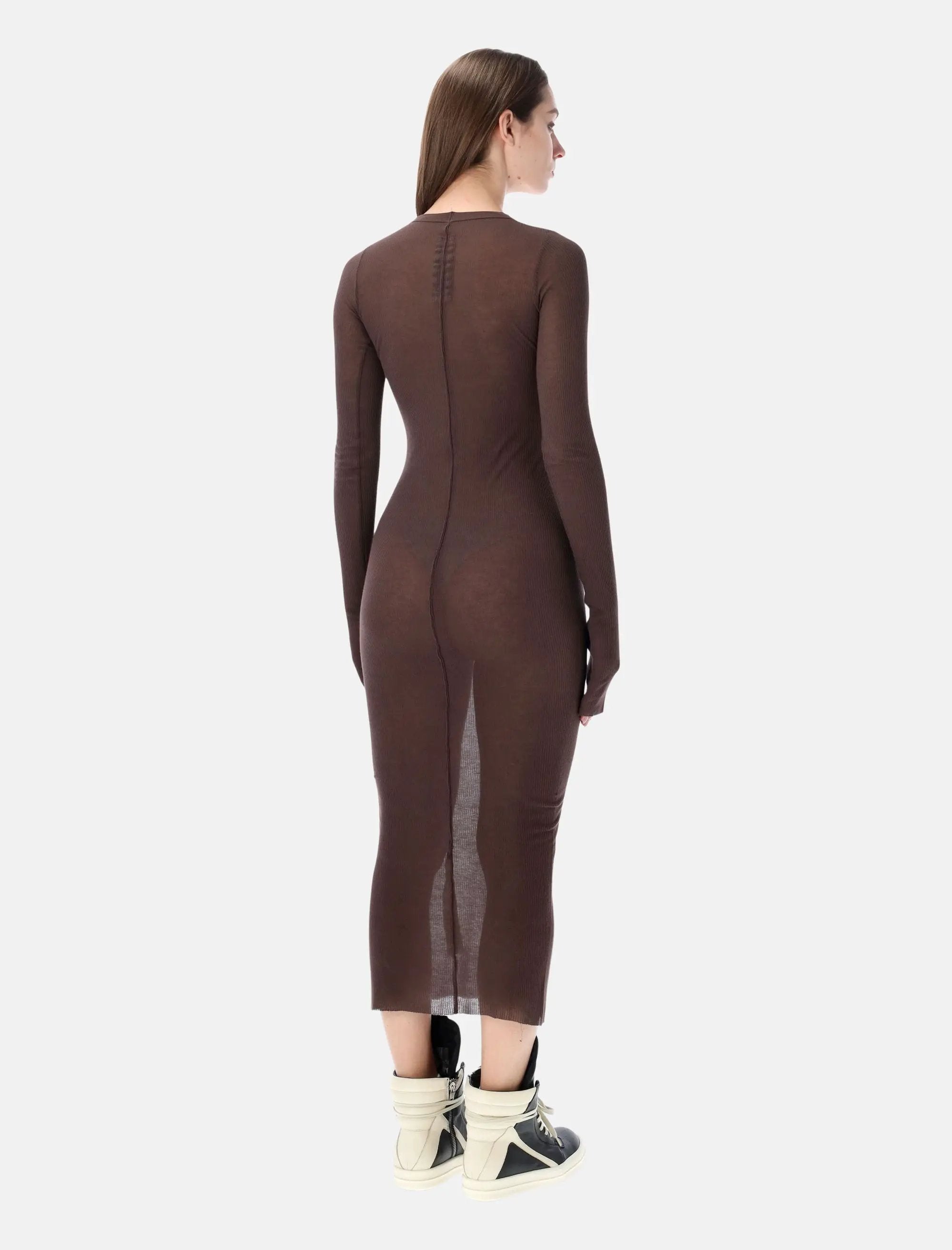 Ribbed Long Sleeves Dress Rick owens оригінал – Купити в Україні – вид ззаду