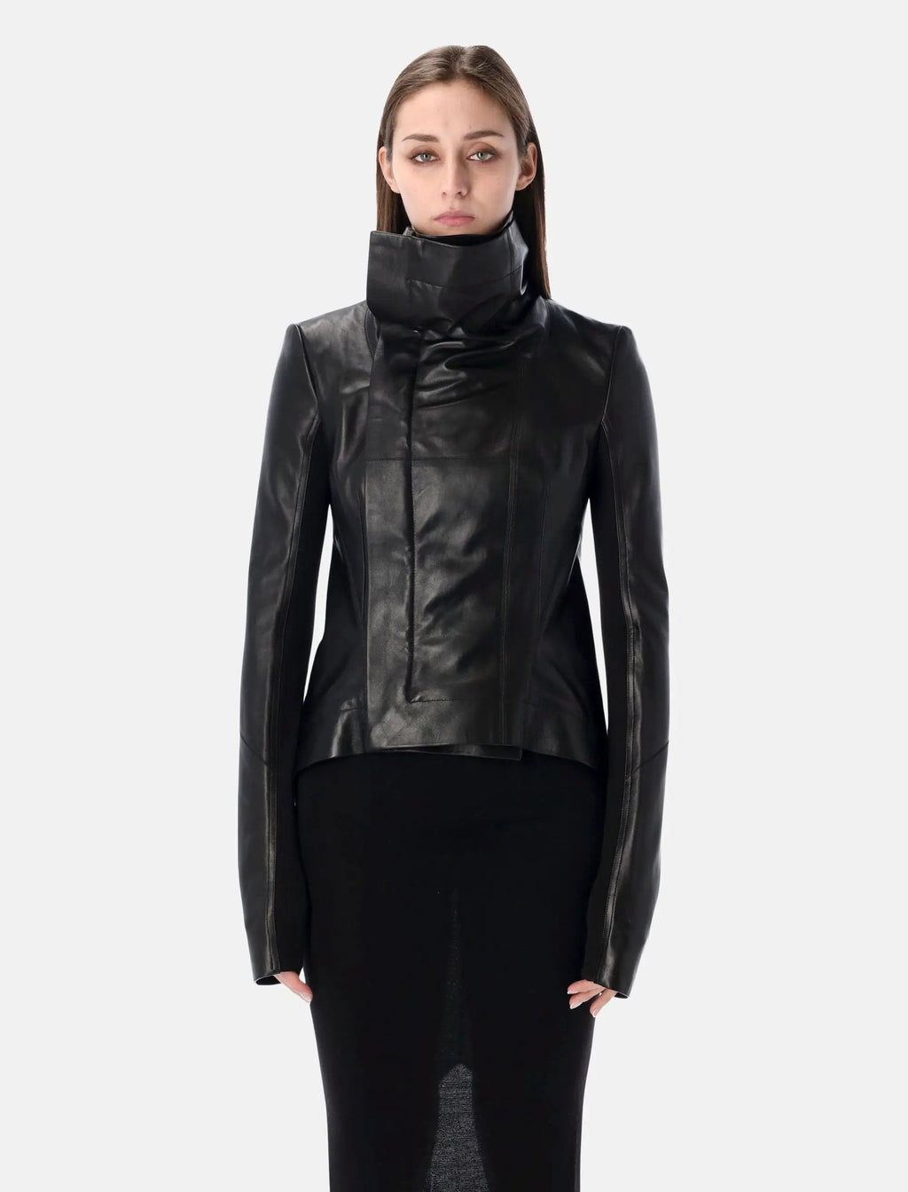 Naska Leather Biker Jacket Rick owens – Гарантія оригінальності – боковий вид
