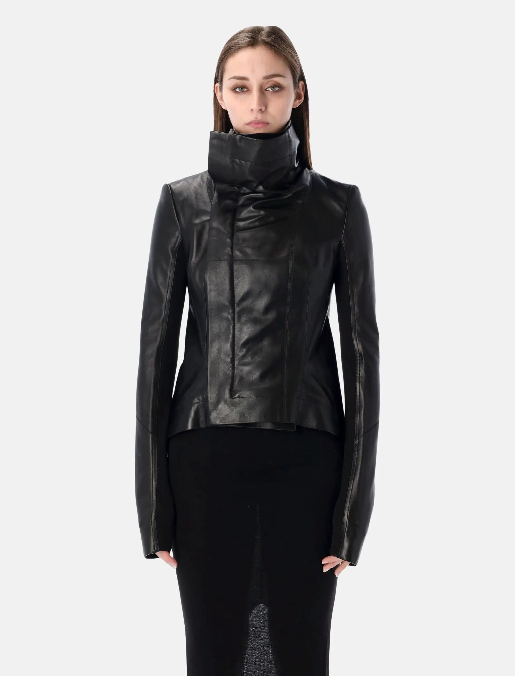 Naska Leather Biker Jacket Rick owens – Гарантія оригінальності – боковий вид