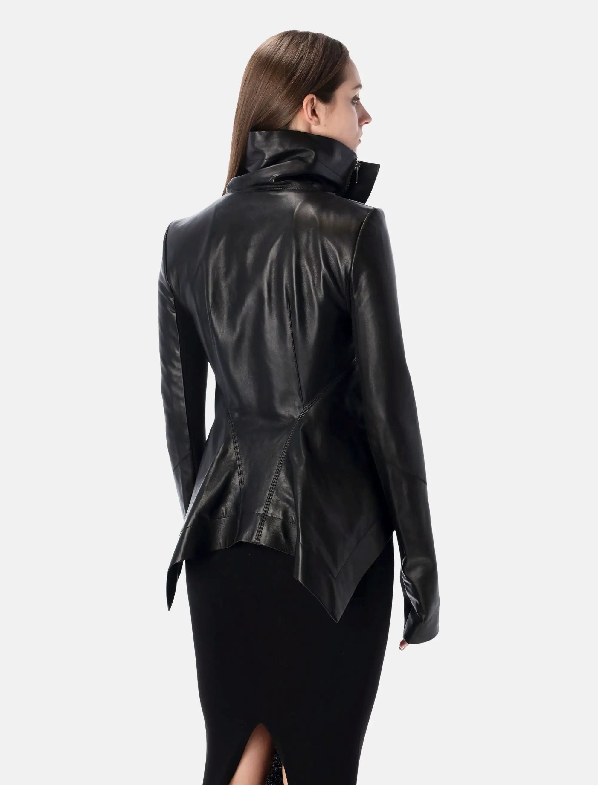 Naska Leather Biker Jacket Rick owens – Гарантія оригінальності – вид ззаду
