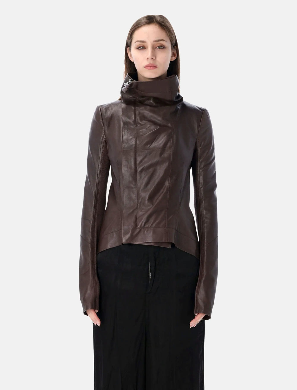Naska Leather Biker Jacket Rick owens – Гарантія оригінальності – боковий вид