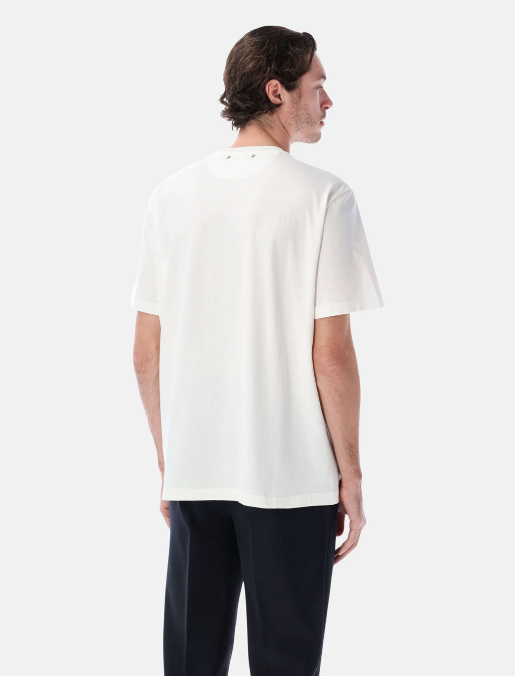 Vintage White Cotton Logo T Shirt Golden goose оригінал – Купити в Україні – вид ззаду