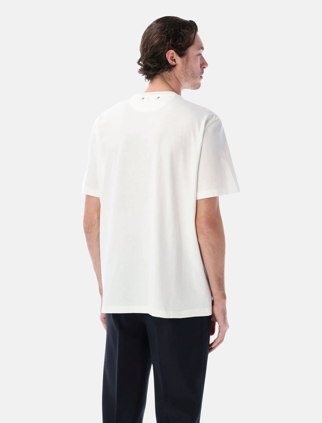 Vintage White Cotton Logo T Shirt Golden goose оригінал – Купити в Україні – вид ззаду