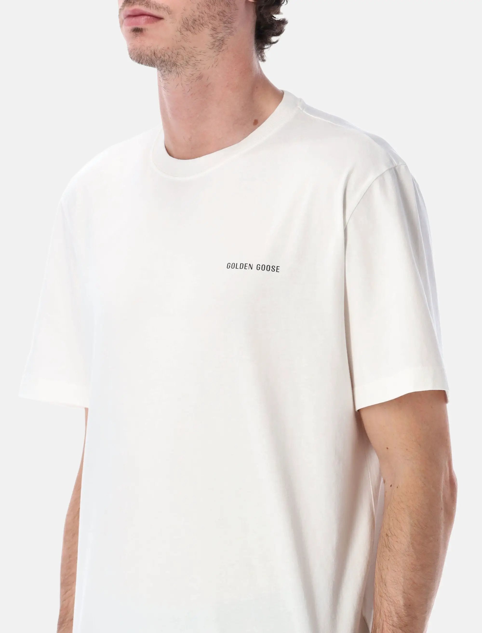 Vintage White Cotton Logo T Shirt Golden goose оригінал – Купити в Україні – детальний вид