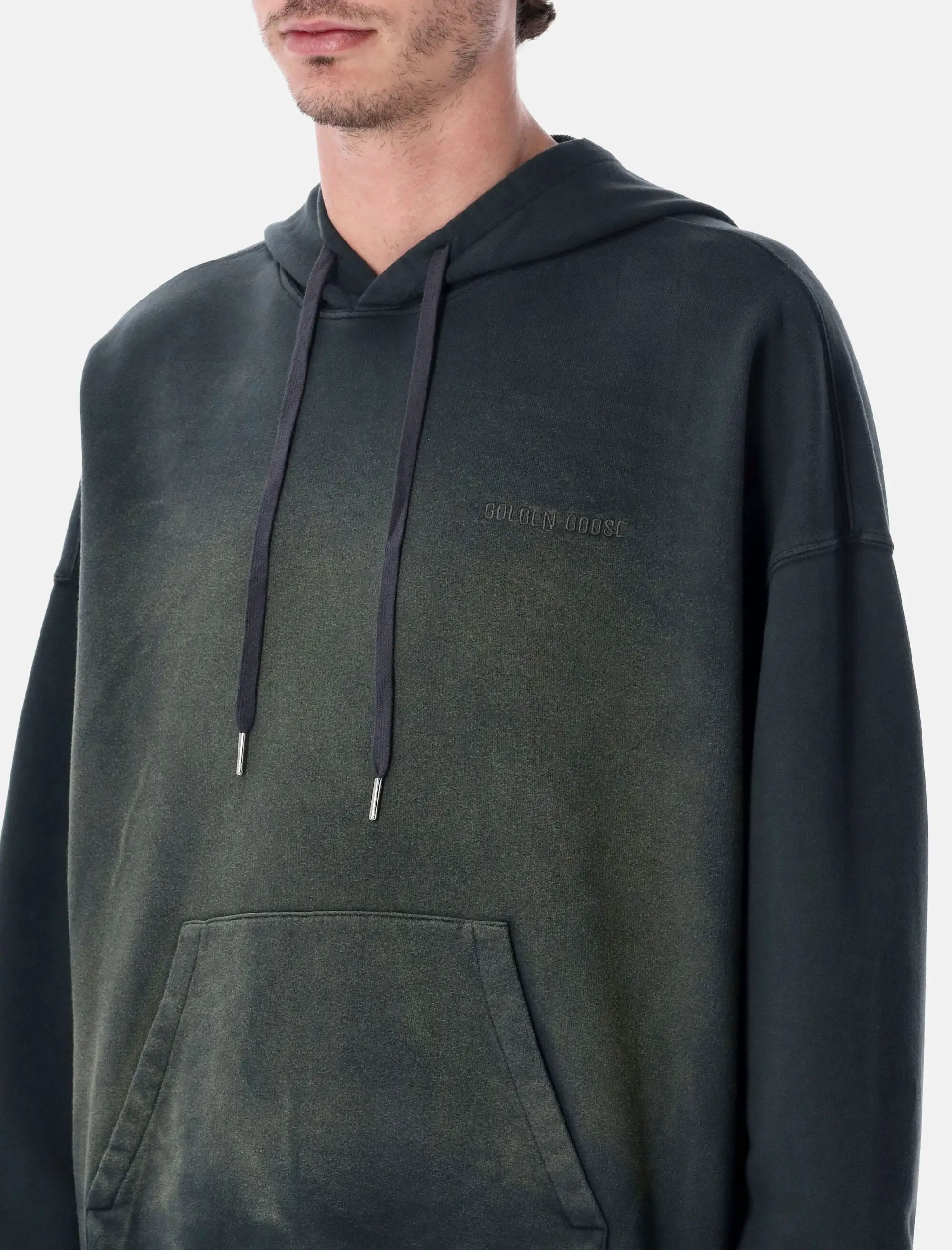 Black Bleached Hooded Sweatshirt Golden goose – Гарантія оригінальності – детальний вид
