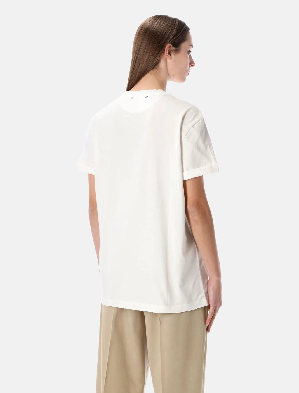 White Distressed Cotton T Shirt Golden goose оригінал – Купити в Україні – вид ззаду