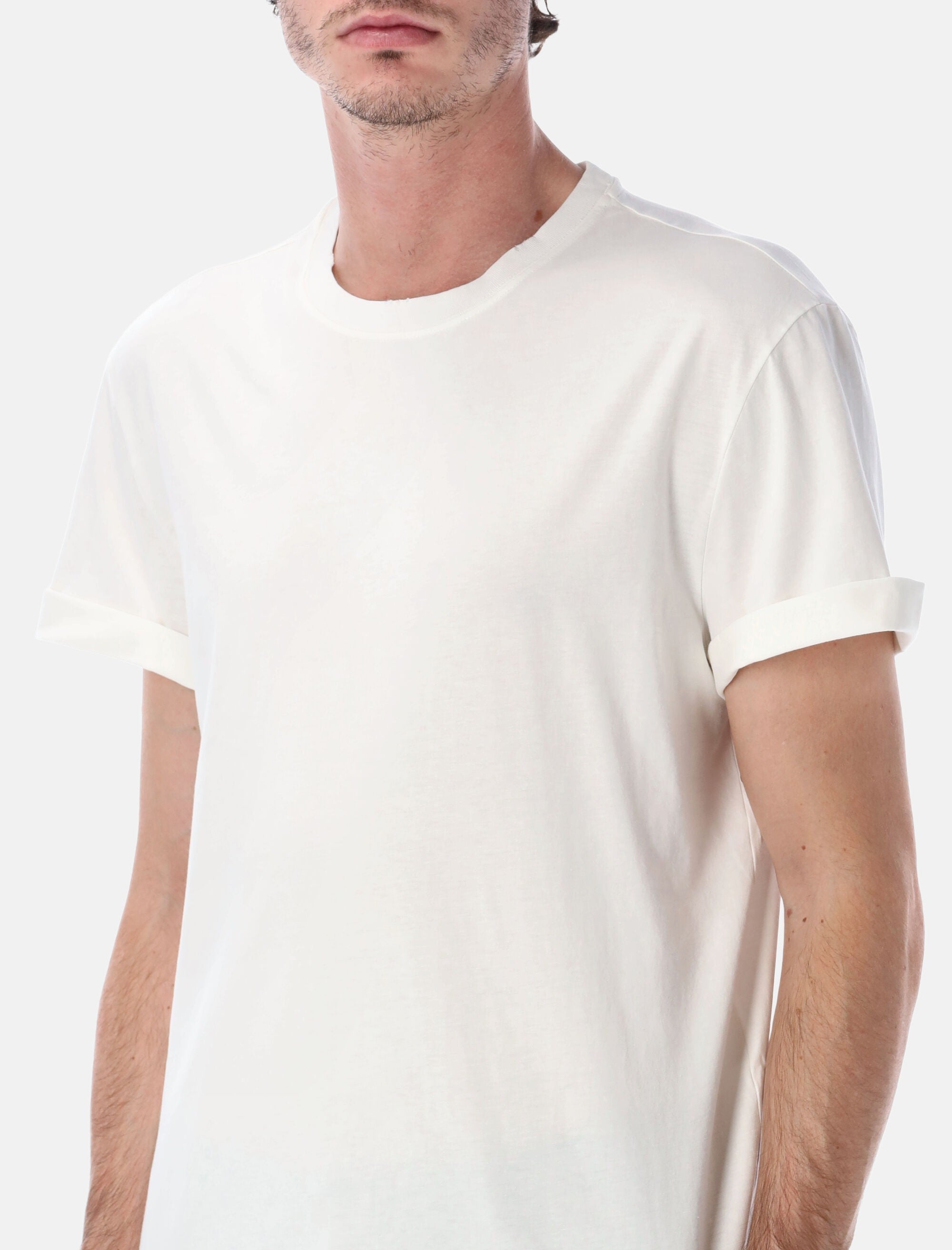 White Distressed Cotton T Shirt Golden goose оригінал – Купити в Україні – збільшений вид