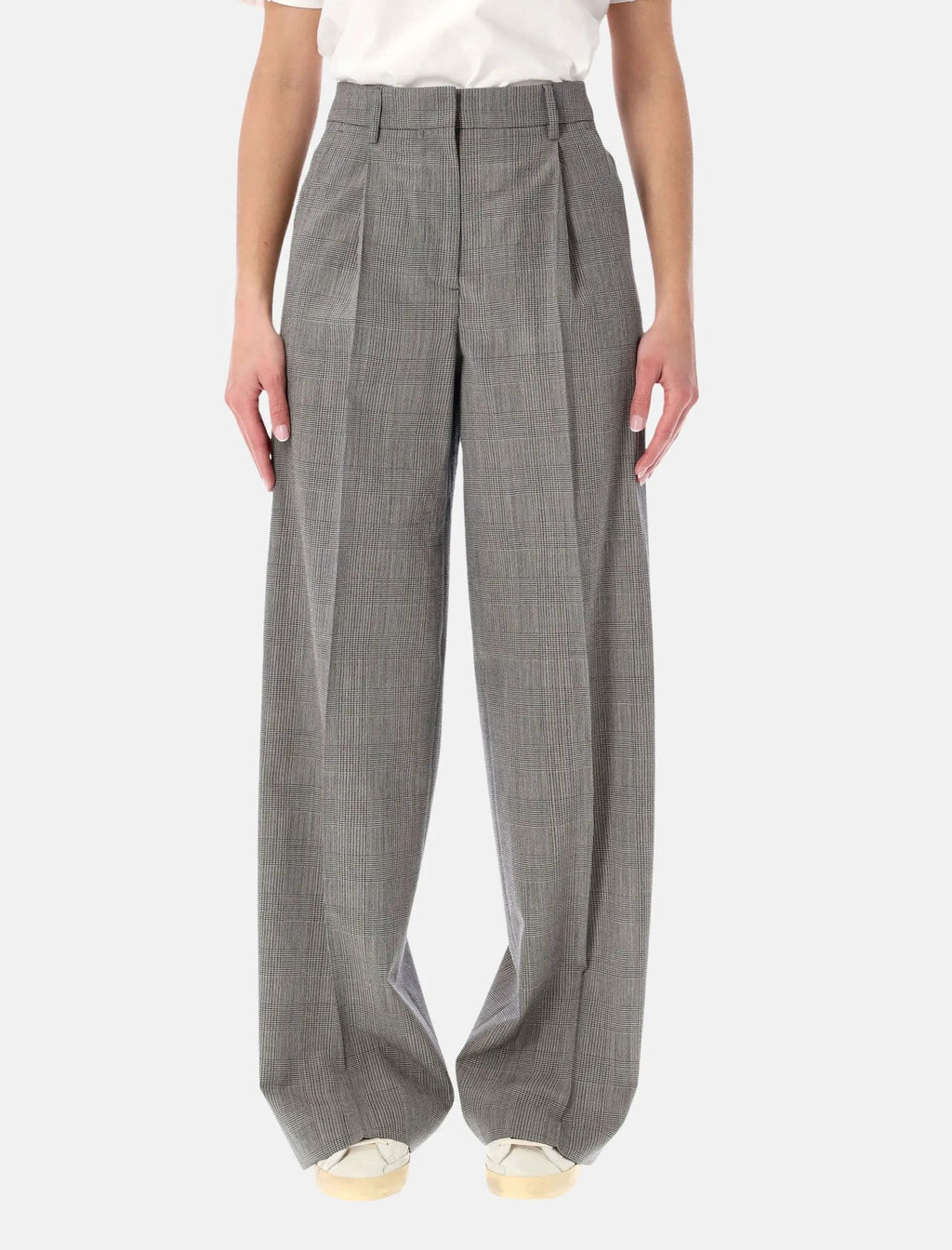 Оригінальна Grey Prince Of Wales Oversize Trousers Golden goose – боковий вид