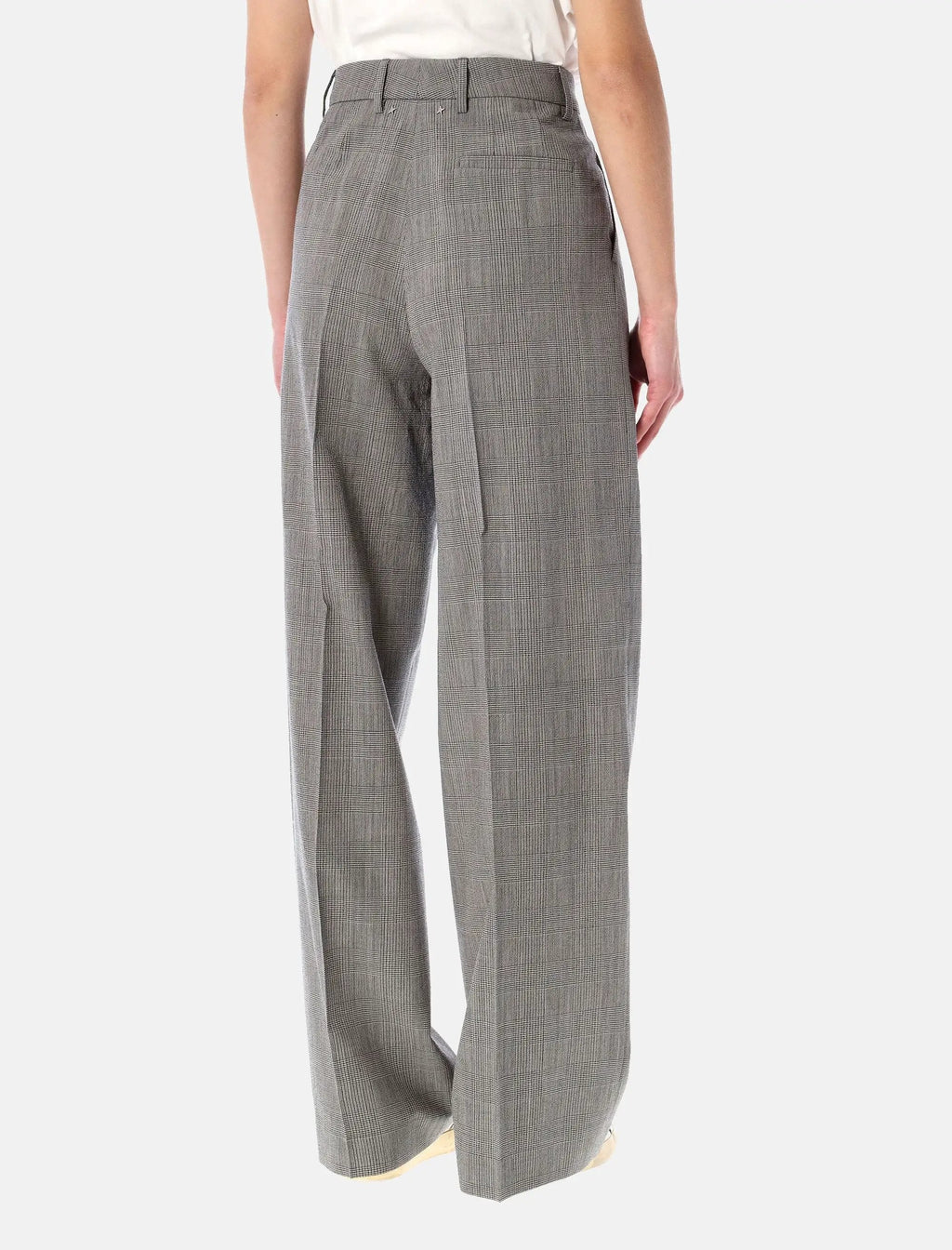 Оригінальна Grey Prince Of Wales Oversize Trousers Golden goose – вид ззаду