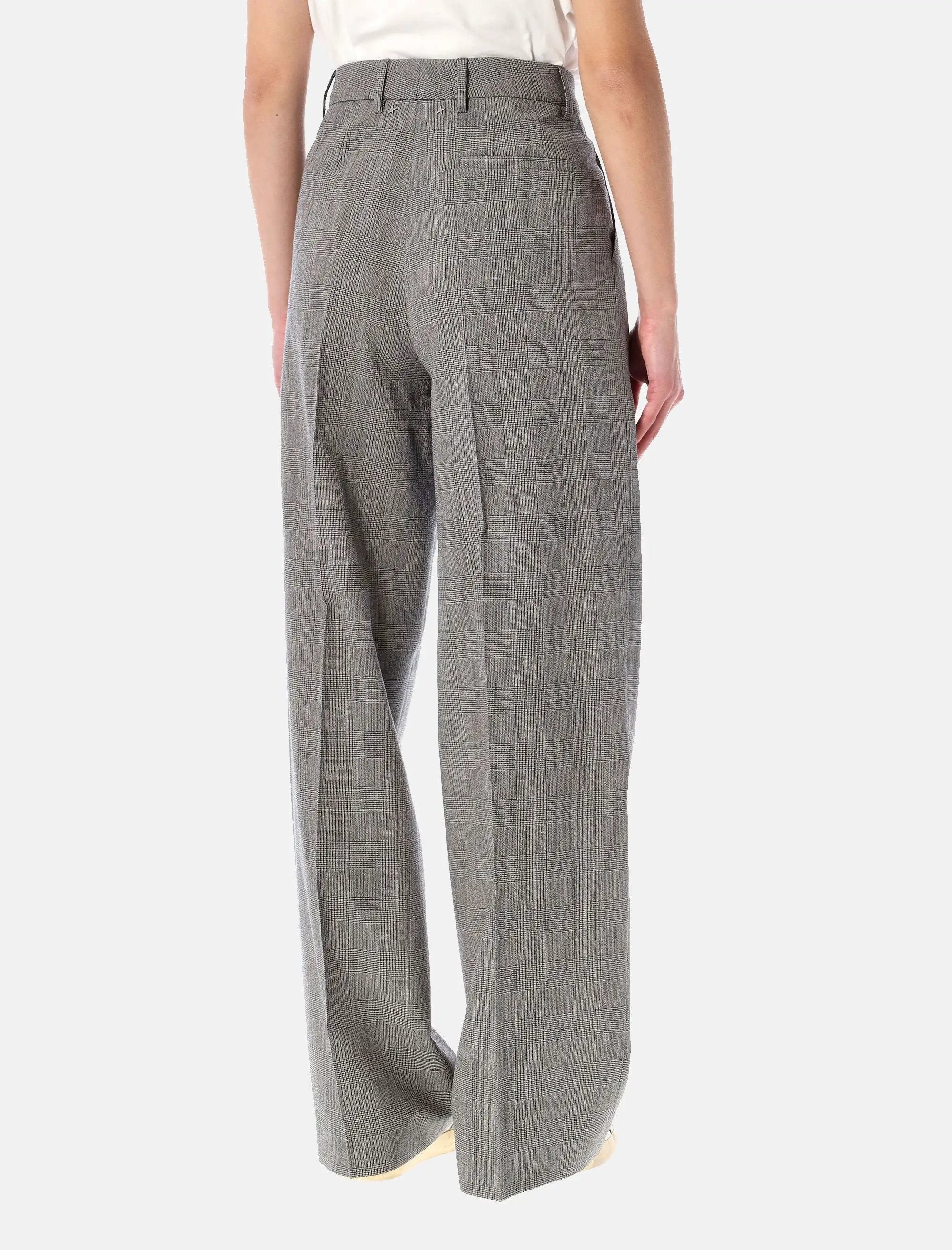 Оригінальна Grey Prince Of Wales Oversize Trousers Golden goose – вид ззаду