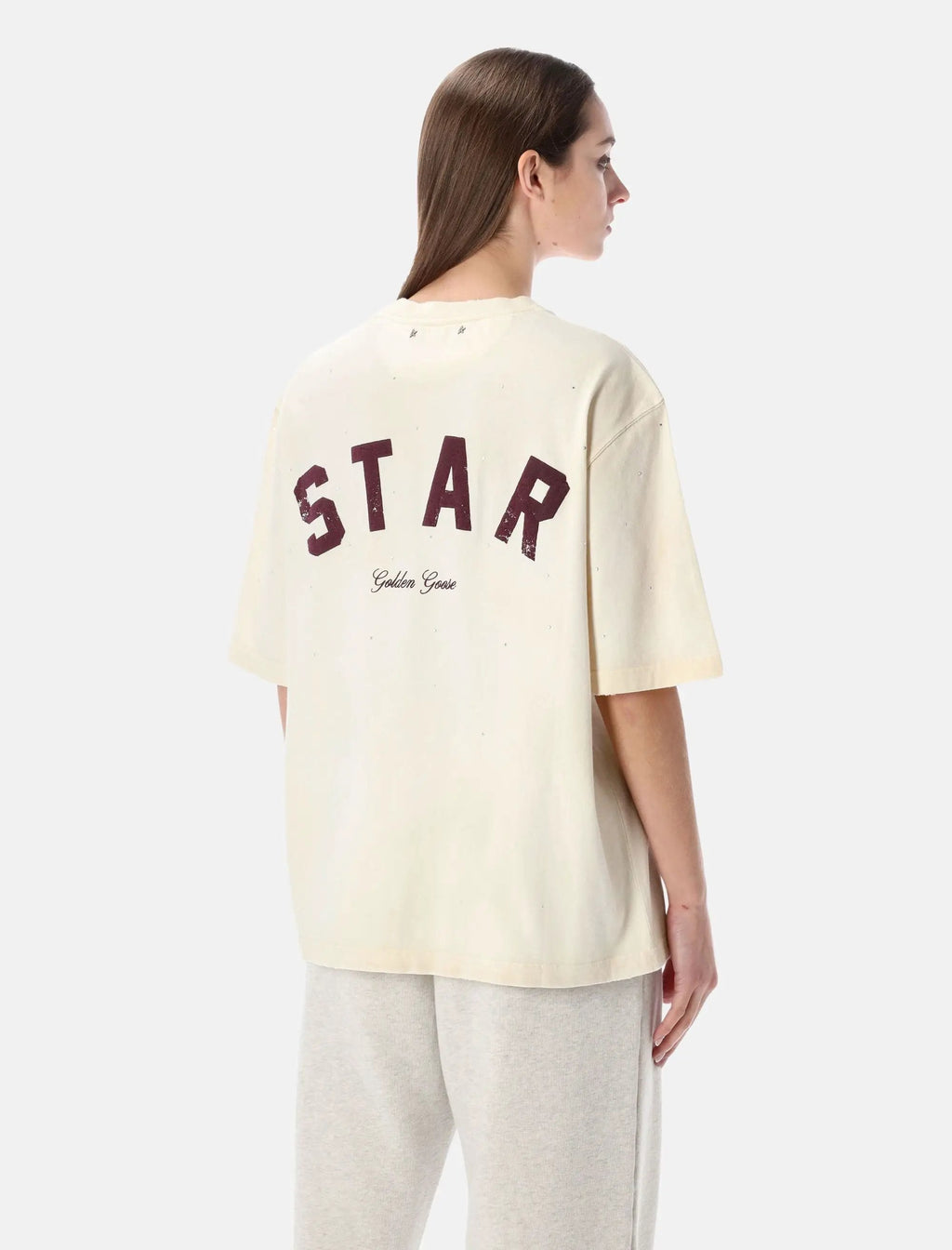 Crystal Embellished Cotton T Shirt Golden goose – Гарантія оригінальності – вид ззаду