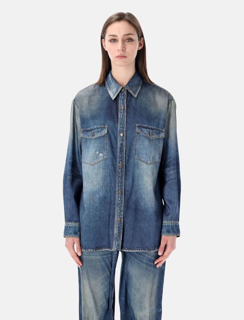 Overshirt Print Blue Golden goose – Гарантія оригінальності – боковий вид