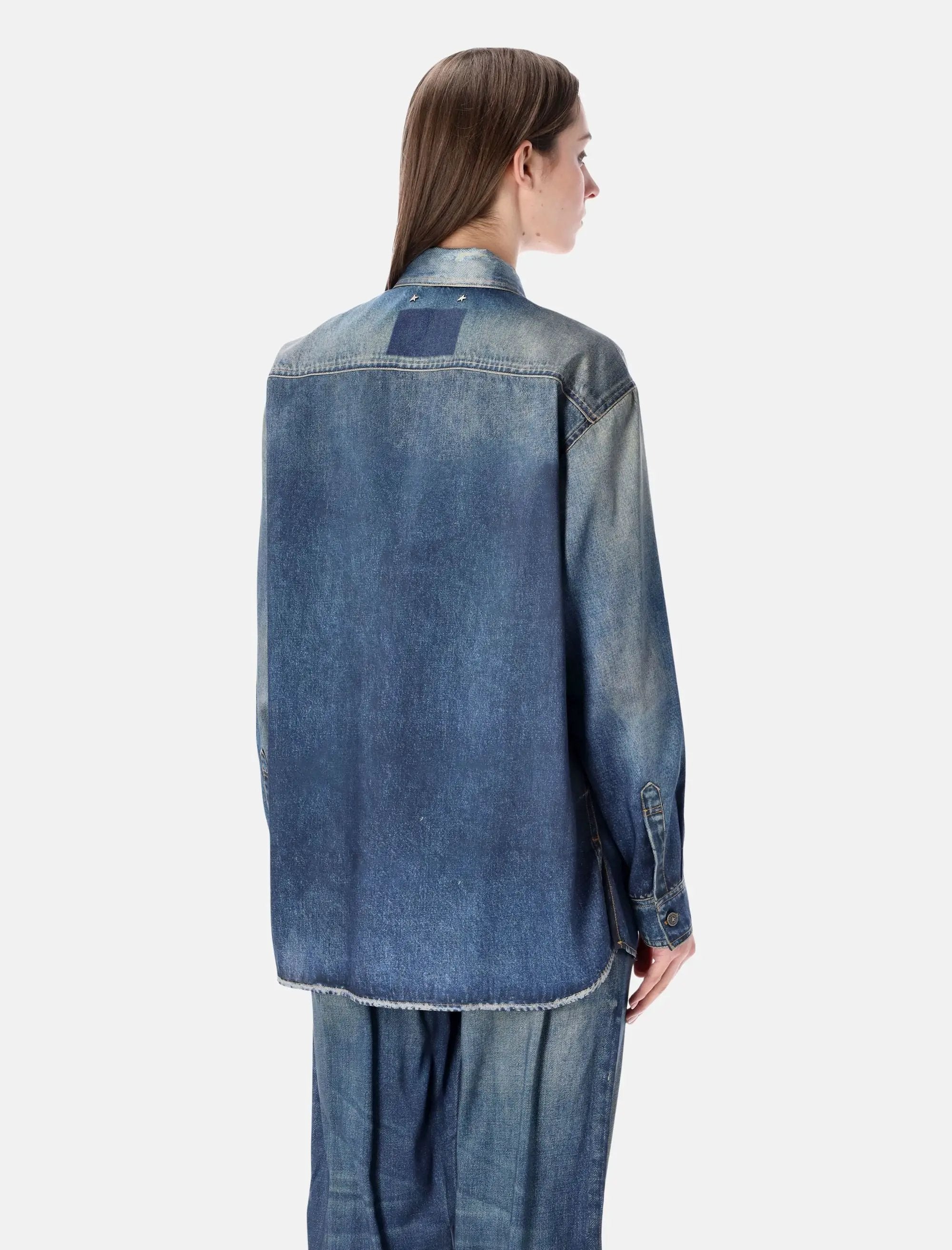 Overshirt Print Blue Golden goose – Гарантія оригінальності – вид ззаду