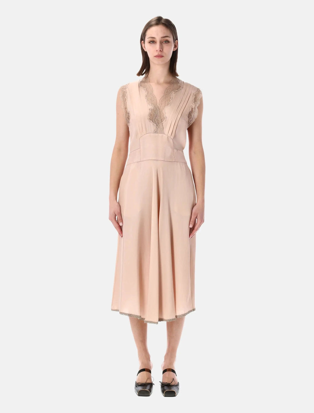 Silk Lace Detail MIDI Dress Maison margiela оригінал – Купити в Україні – боковий вид