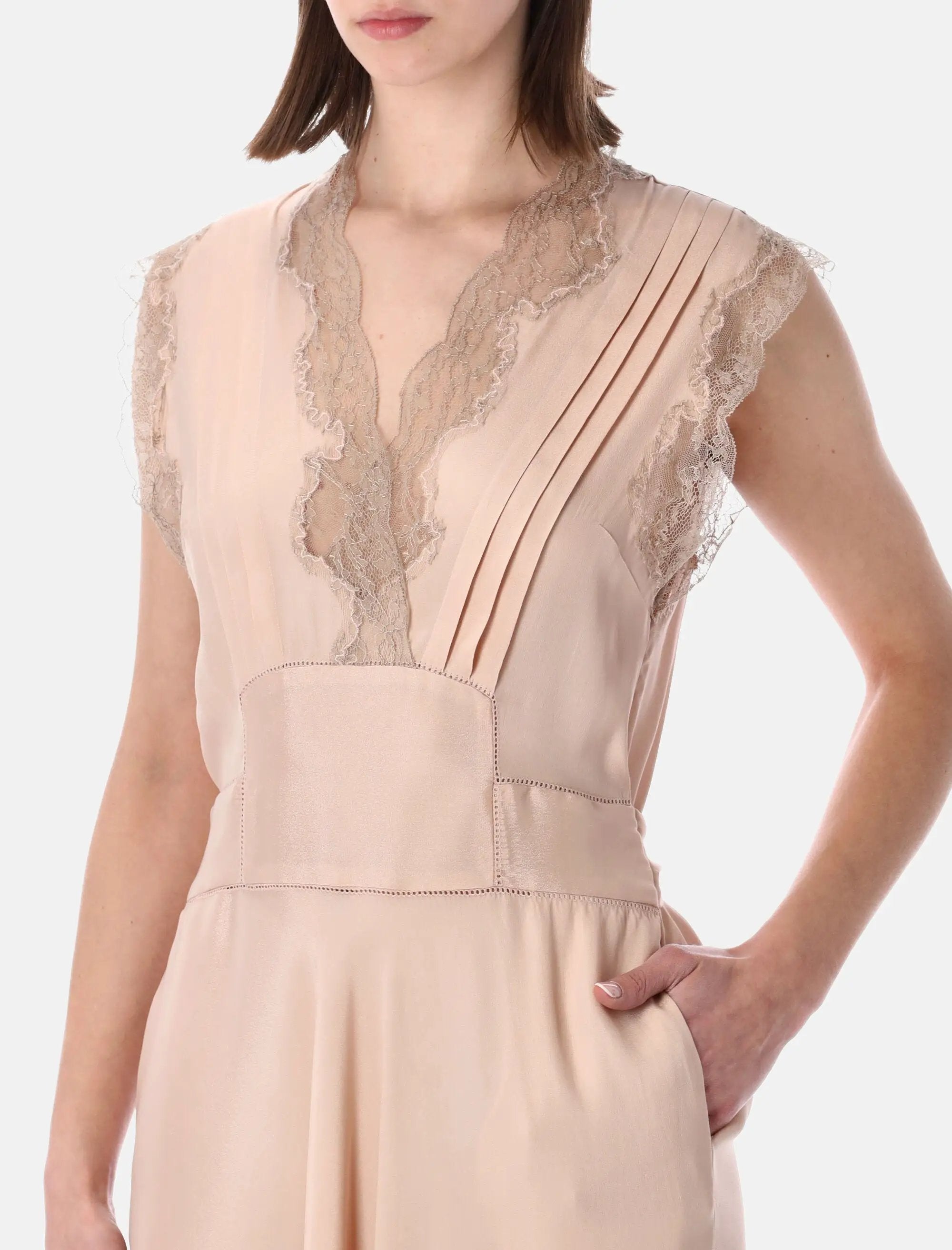 Silk Lace Detail MIDI Dress Maison margiela оригінал – Купити в Україні – детальний вид