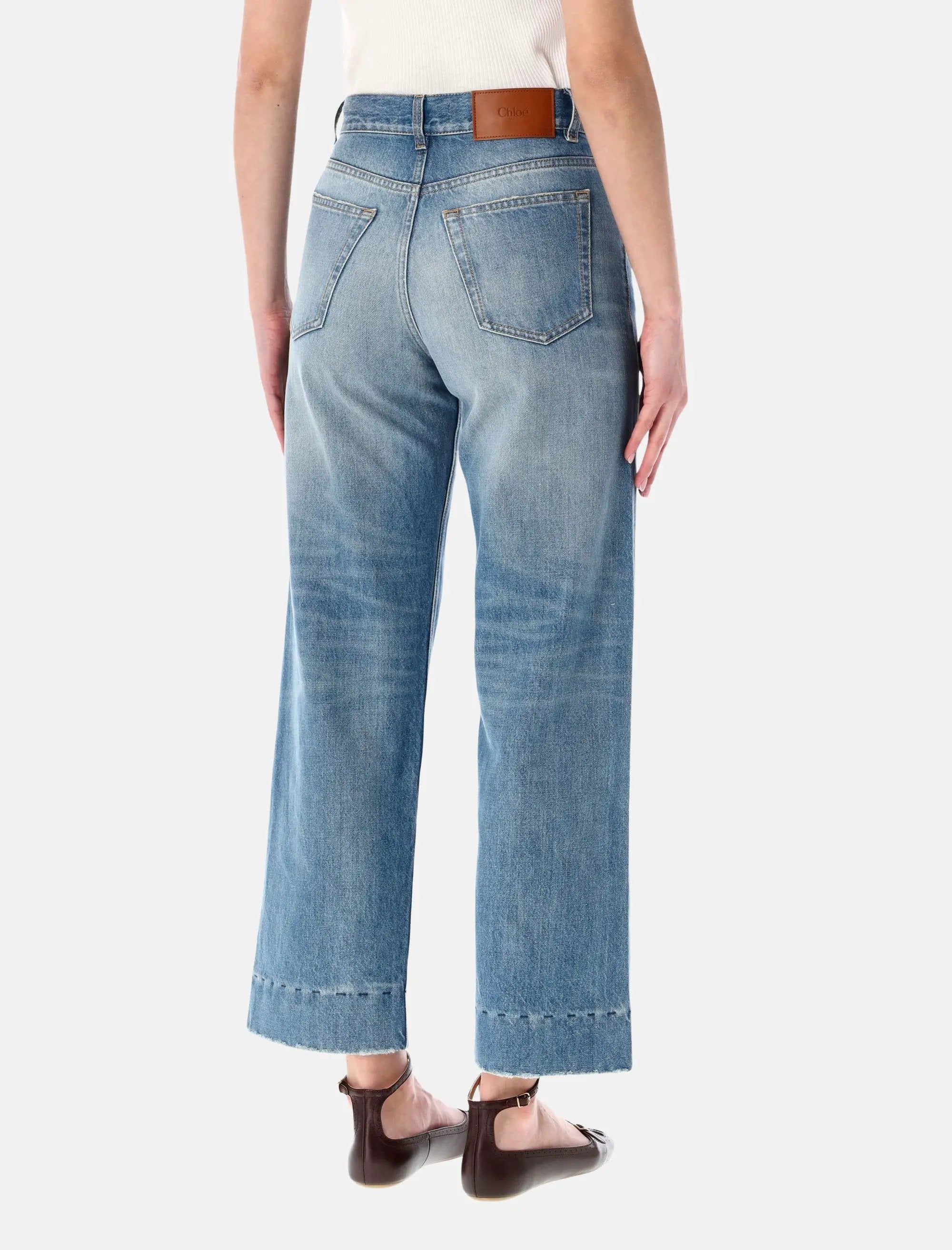 High Rise Cropped Wide Leg Jeans Chloe оригінал – Купити в Україні – вид ззаду