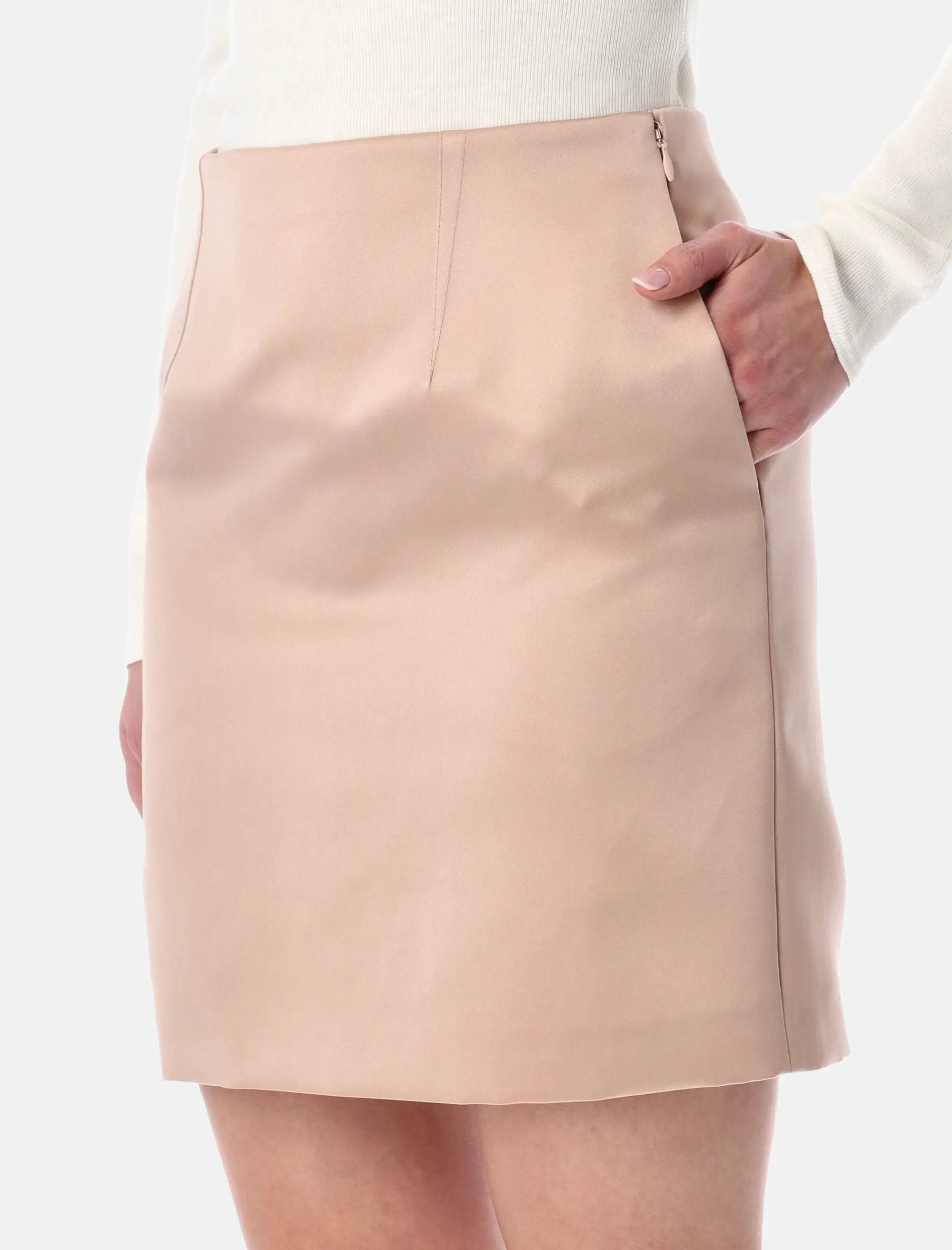 Short Pencil Skirt In Satin Chloe – Гарантія оригінальності – детальний вид
