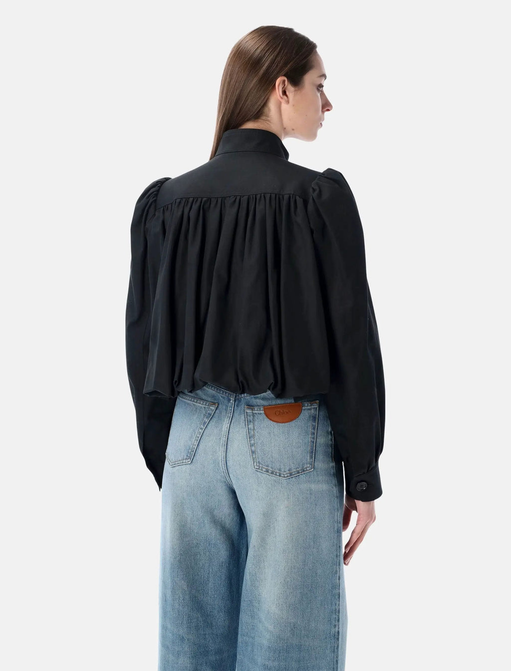 Gathered Cotton Boule Jacket Chloe – Гарантія оригінальності – вид ззаду