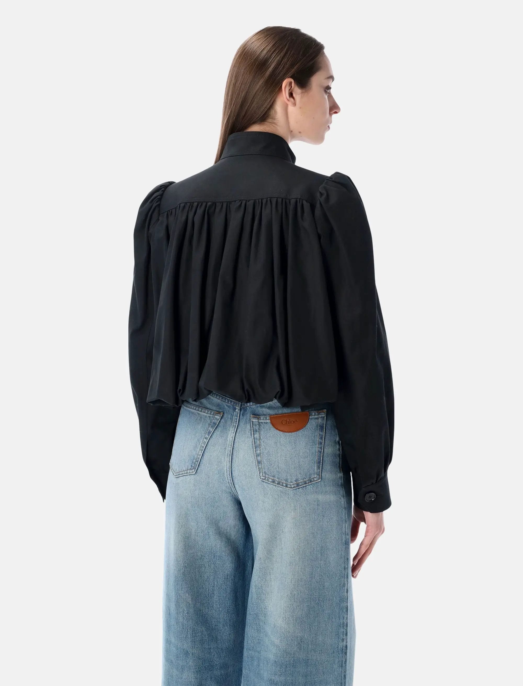 Gathered Cotton Boule Jacket Chloe – Гарантія оригінальності – вид ззаду