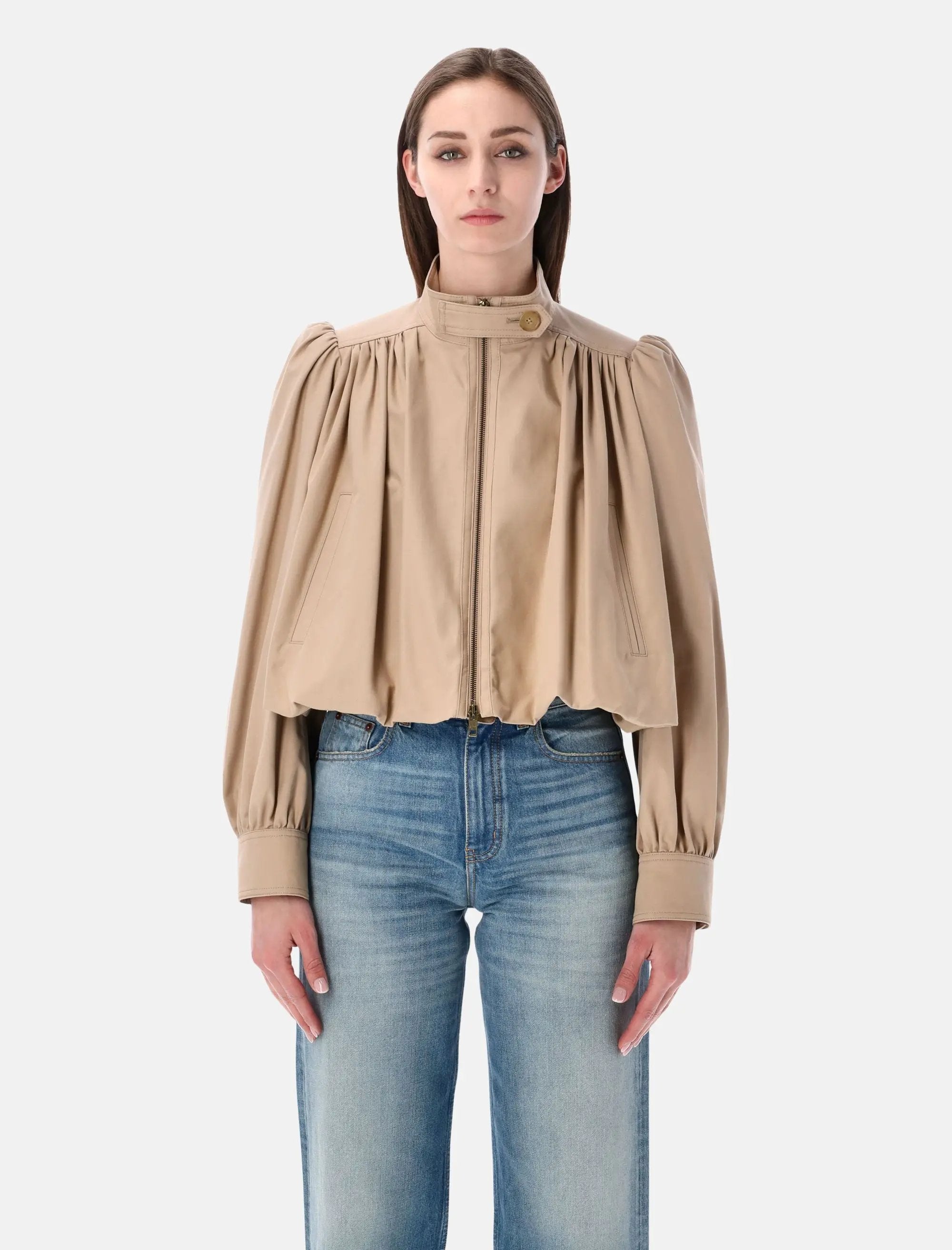 Gathered Cotton Boule Jacket Chloe – Гарантія оригінальності – боковий вид