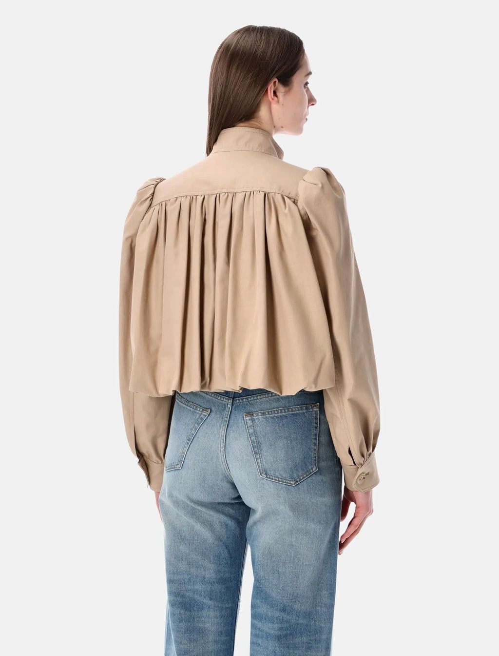 Gathered Cotton Boule Jacket Chloe – Гарантія оригінальності – вид ззаду