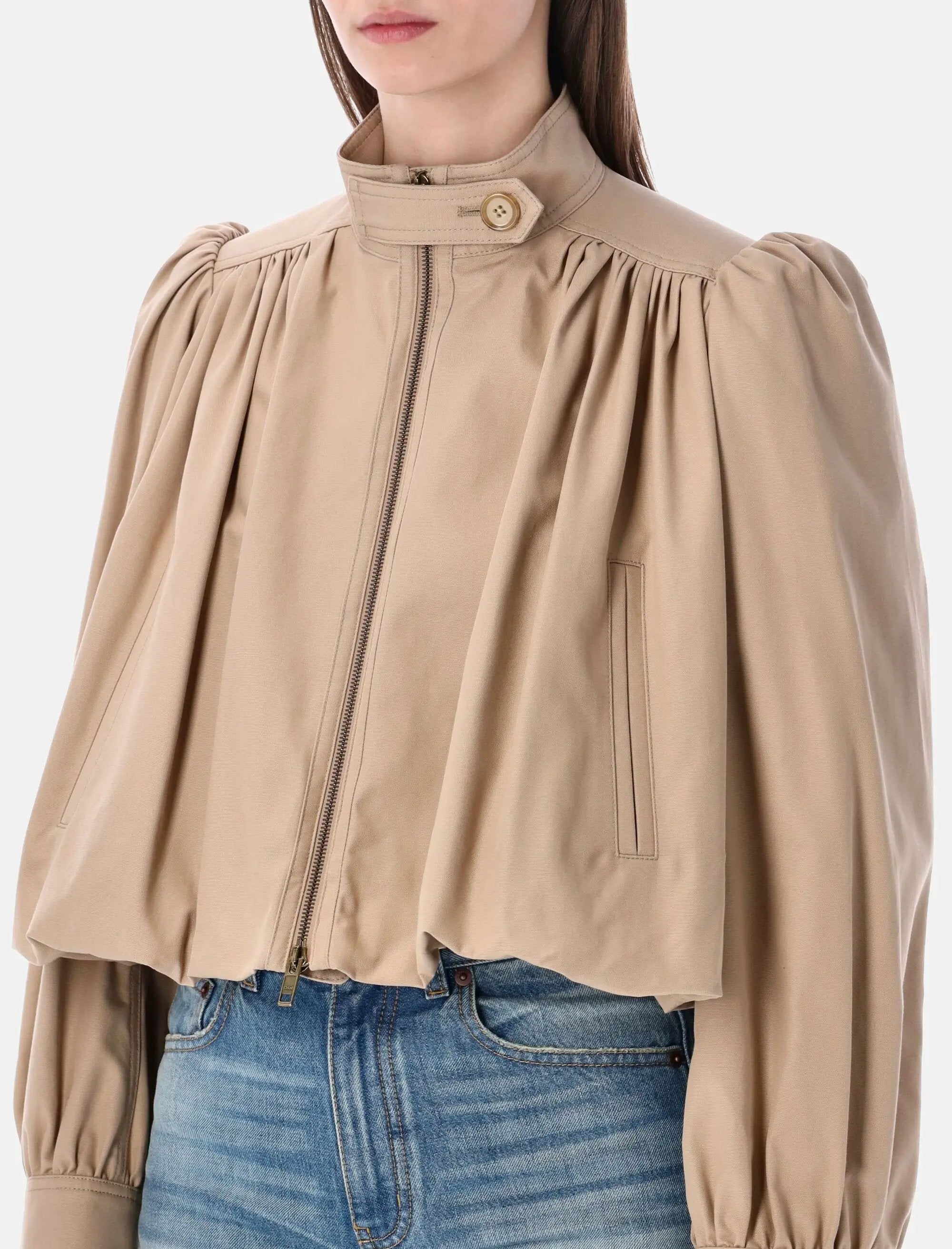 Gathered Cotton Boule Jacket Chloe – Гарантія оригінальності – детальний вид