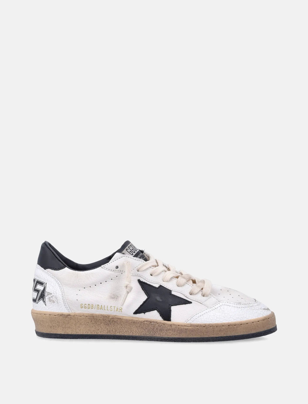 Оригінальна Ball Star White Nappa Sneakers With Black Star Golden goose – боковий вид