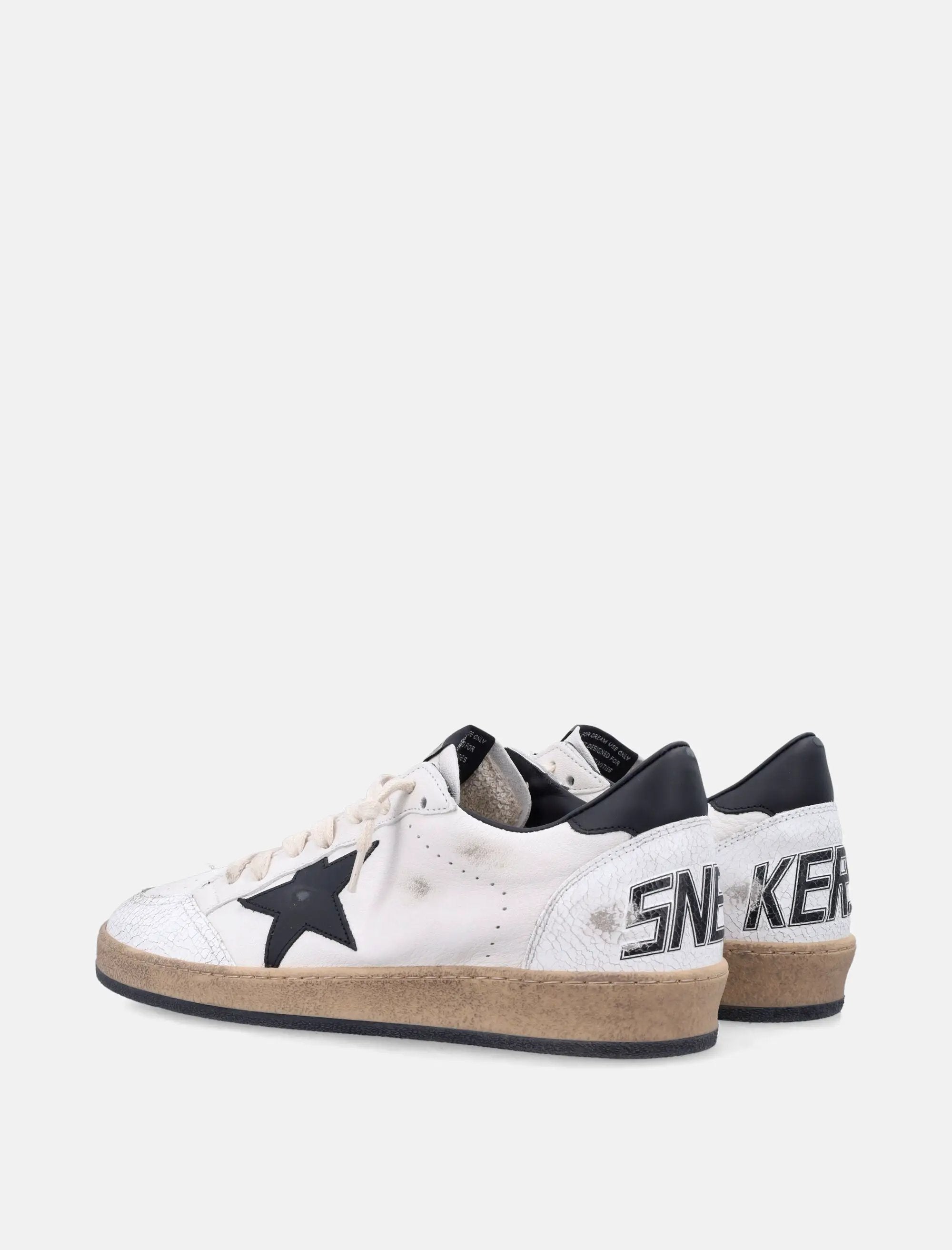 Оригінальна Ball Star White Nappa Sneakers With Black Star Golden goose – збільшений вид