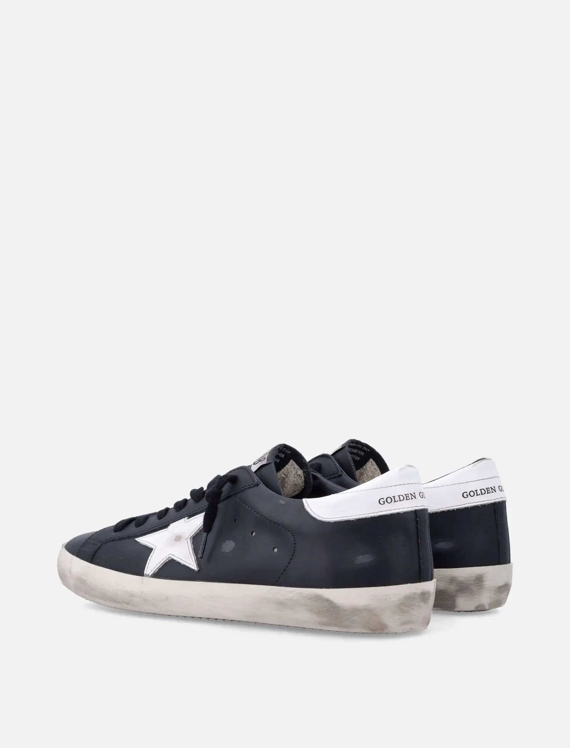 Super Star Black Leather Sneakers With White Star Golden goose оригінал – Купити в Україні – збільшений вид