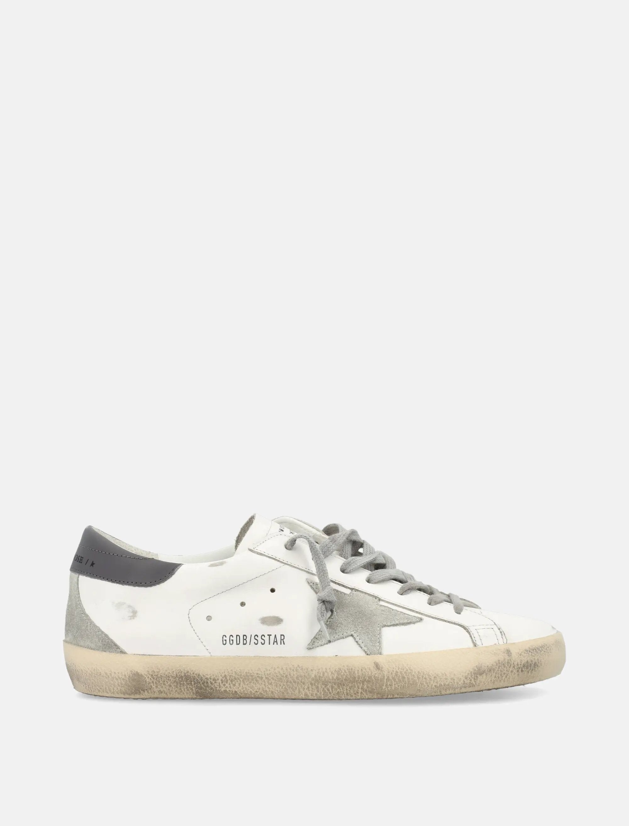 Super Star White And Gray Leather Sneaker Golden goose – Гарантія оригінальності – боковий вид