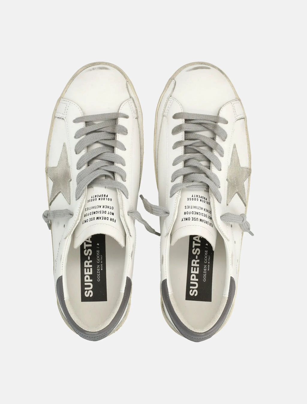 Super Star White And Gray Leather Sneaker Golden goose – Гарантія оригінальності – вид ззаду