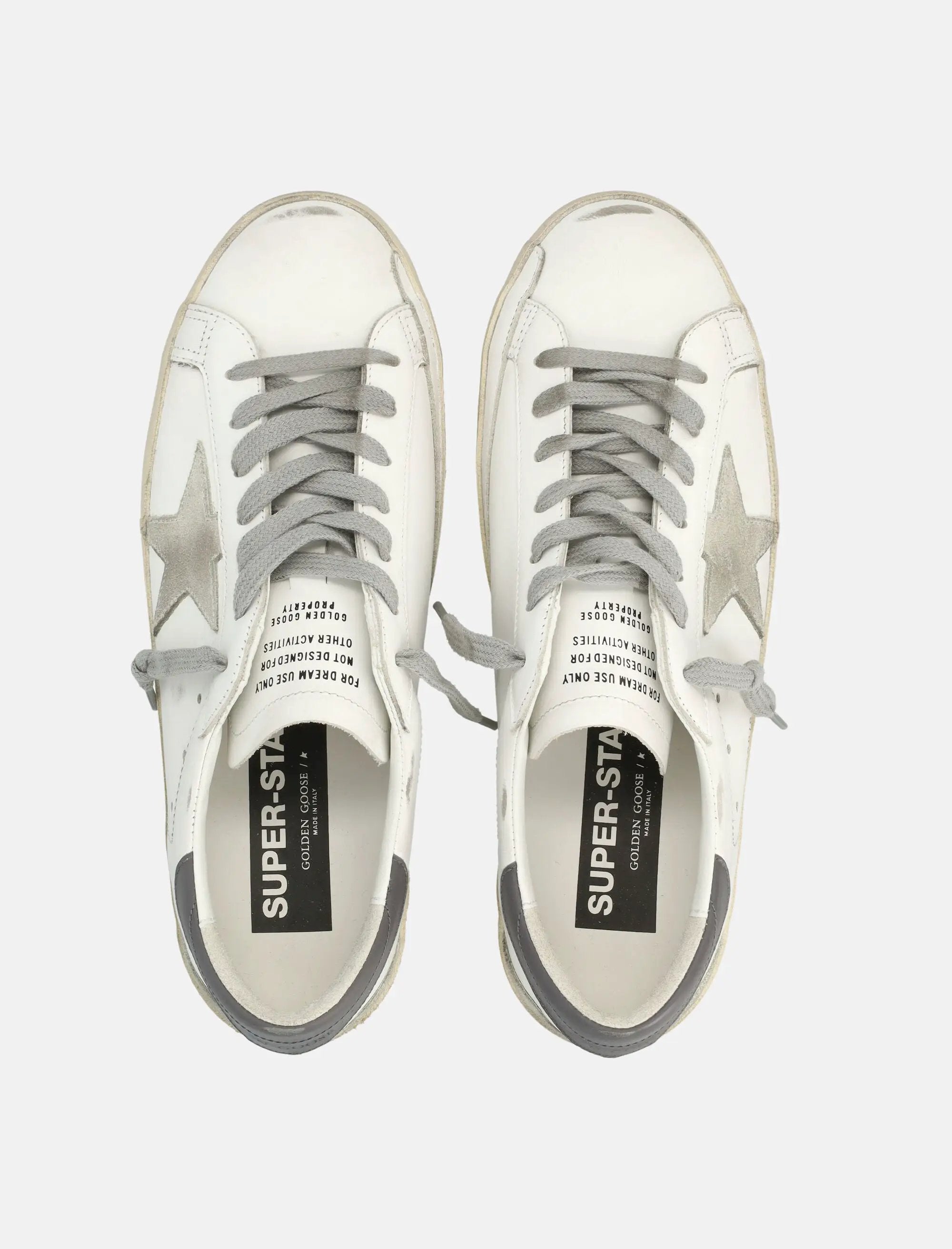 Super Star White And Gray Leather Sneaker Golden goose – Гарантія оригінальності – вид ззаду