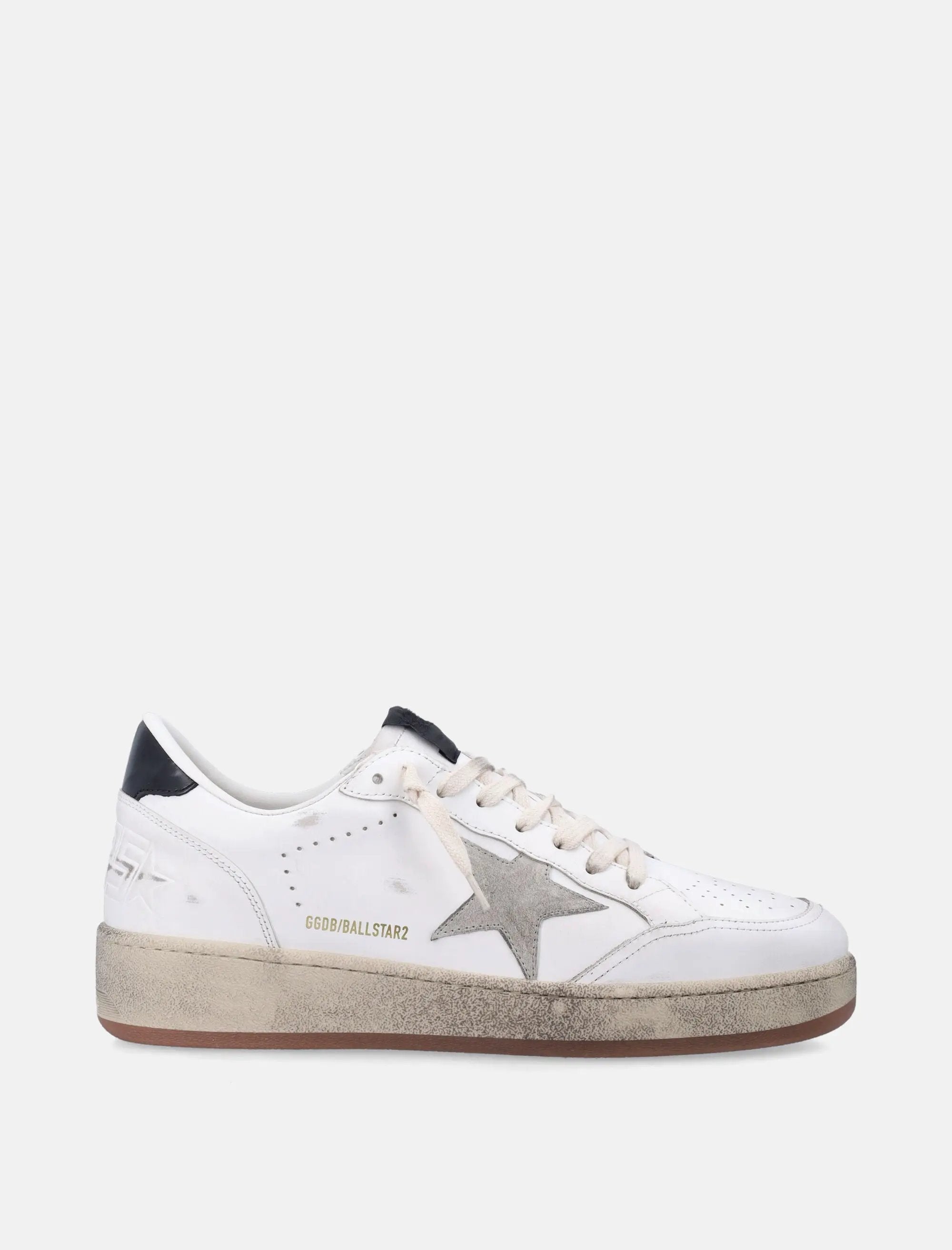 Ball Star White And Gray Leather Sneaker Golden goose оригінал – Купити в Україні – боковий вид