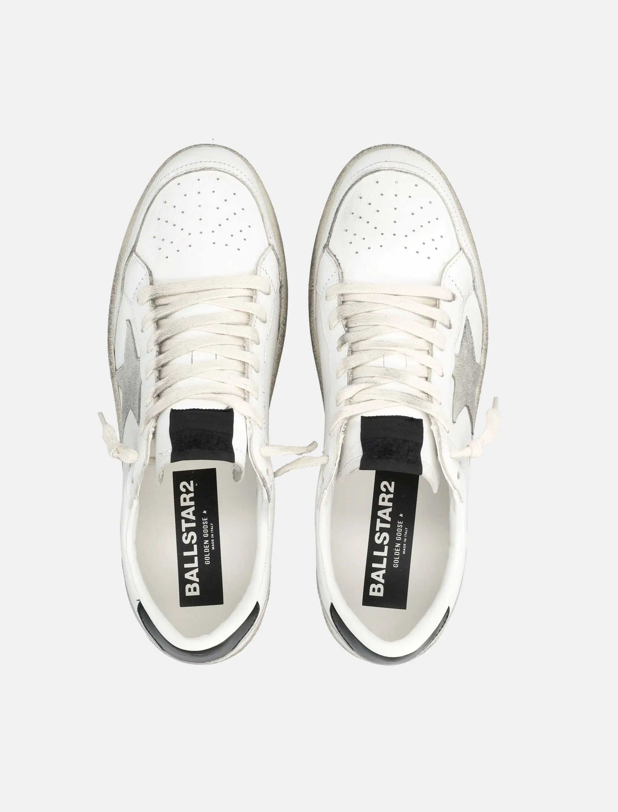 Ball Star White And Gray Leather Sneaker Golden goose оригінал – Купити в Україні – вид ззаду
