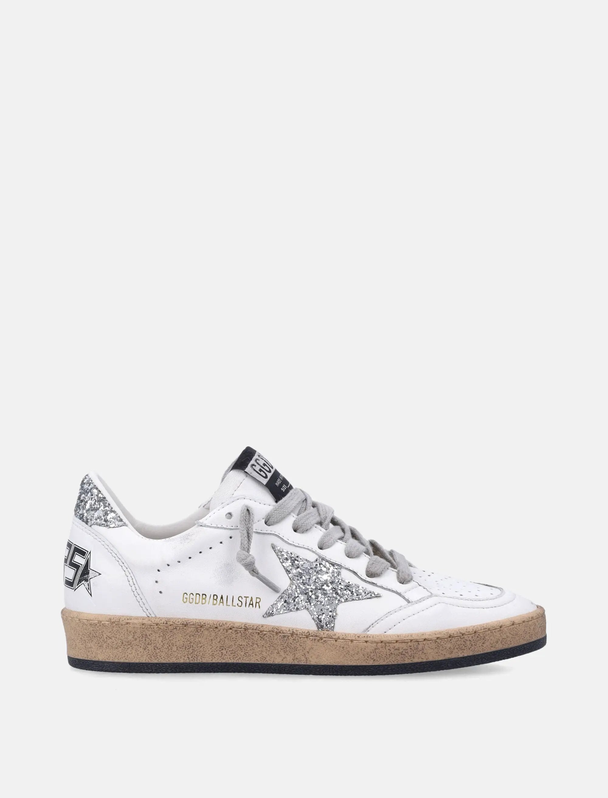 Оригінальна Womens Ball Star Sneakers With Glitter Star Golden goose – боковий вид
