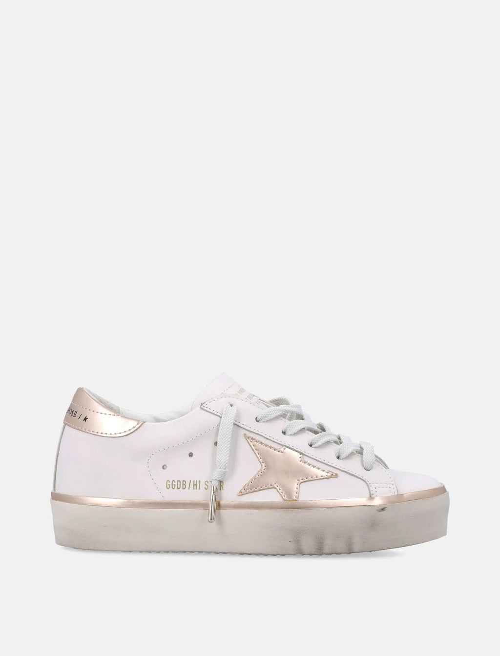 Hi Star White Sneakers Golden goose – Гарантія оригінальності – боковий вид
