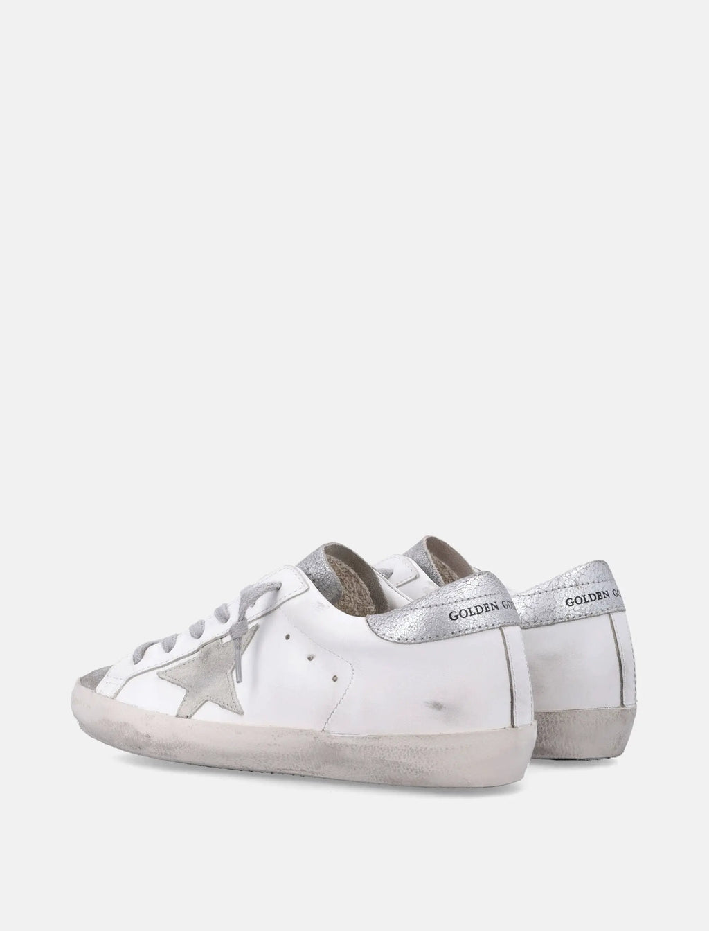Super Star White And Silver Leather Womans Sneakers Golden goose – Гарантія оригінальності – збільшений вид