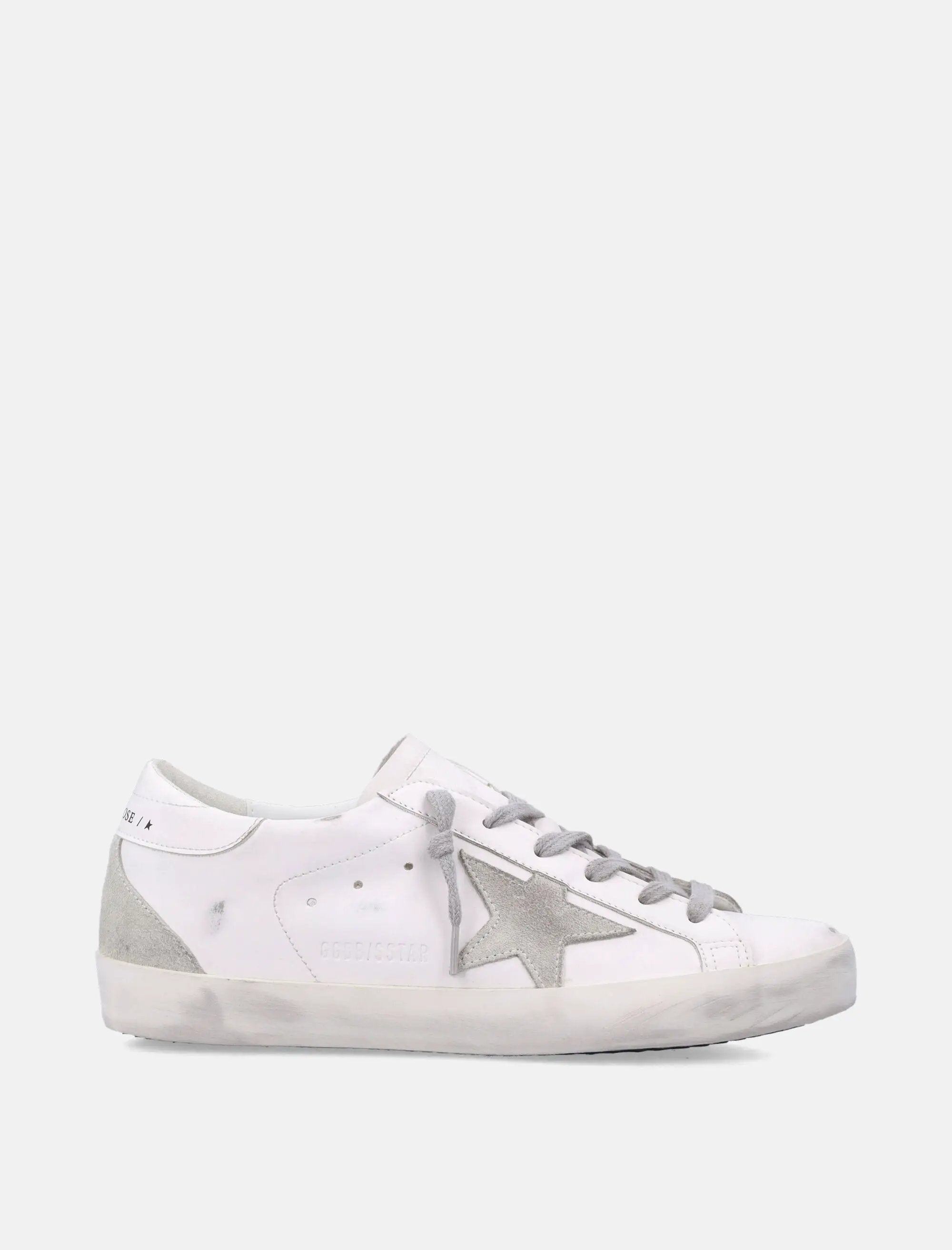 Оригінальна Super Star Bio White Womans Sneakers With Suede Star Golden goose – боковий вид