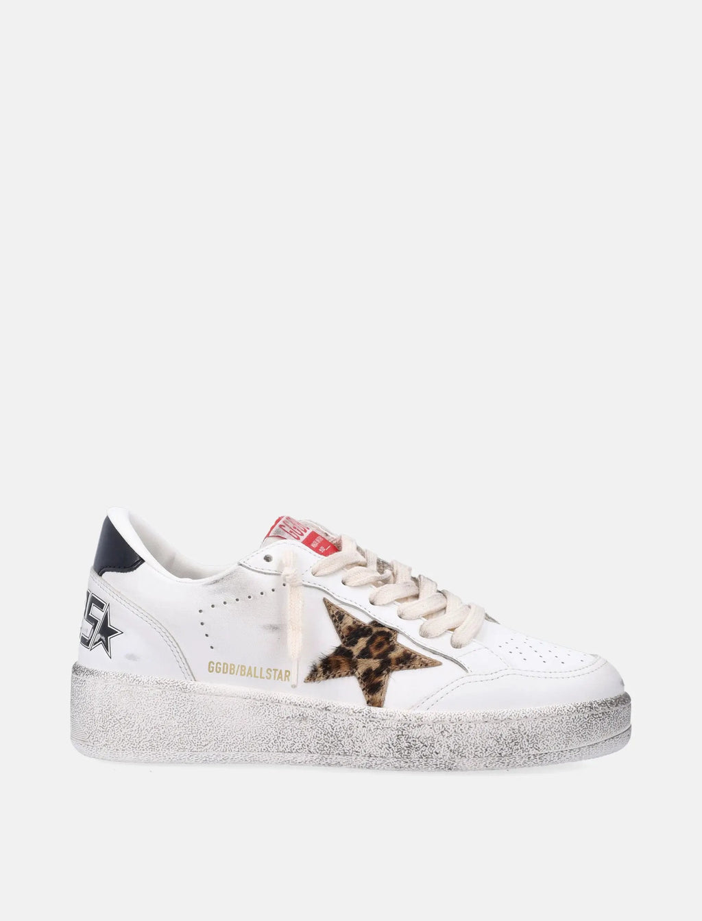 Оригінальна Ball Star White Womans Sneakers With Leopard Pony Star Golden goose – боковий вид