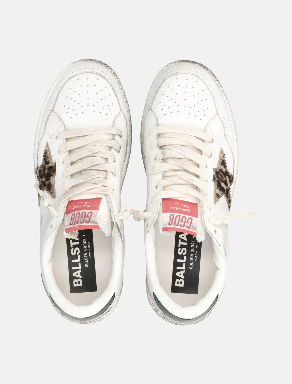 Оригінальна Ball Star White Womans Sneakers With Leopard Pony Star Golden goose – вид ззаду
