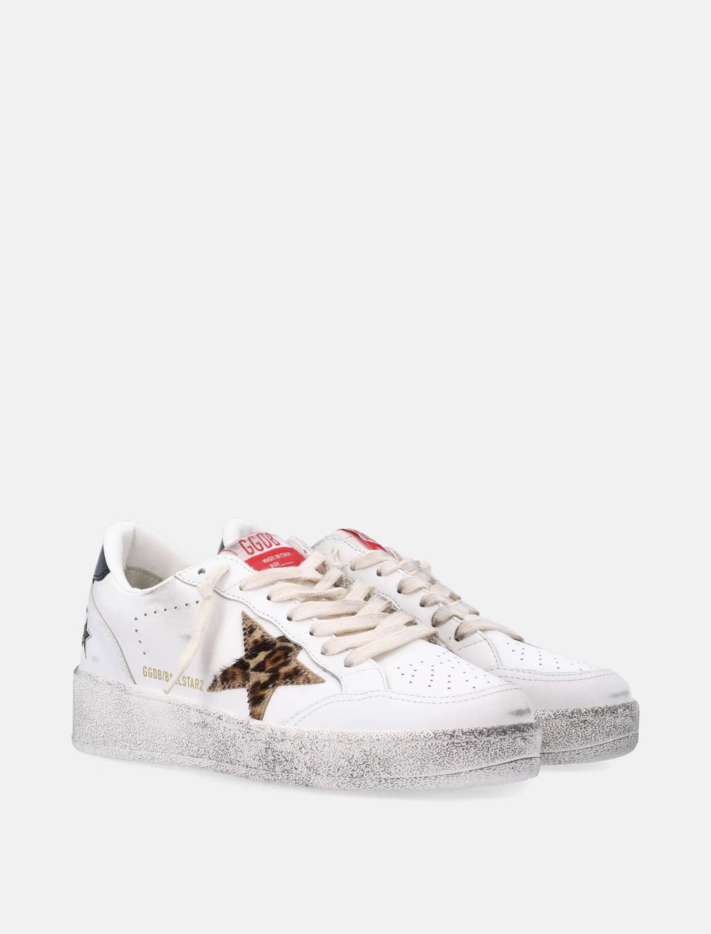 Оригінальна Ball Star White Womans Sneakers With Leopard Pony Star Golden goose – детальний вид