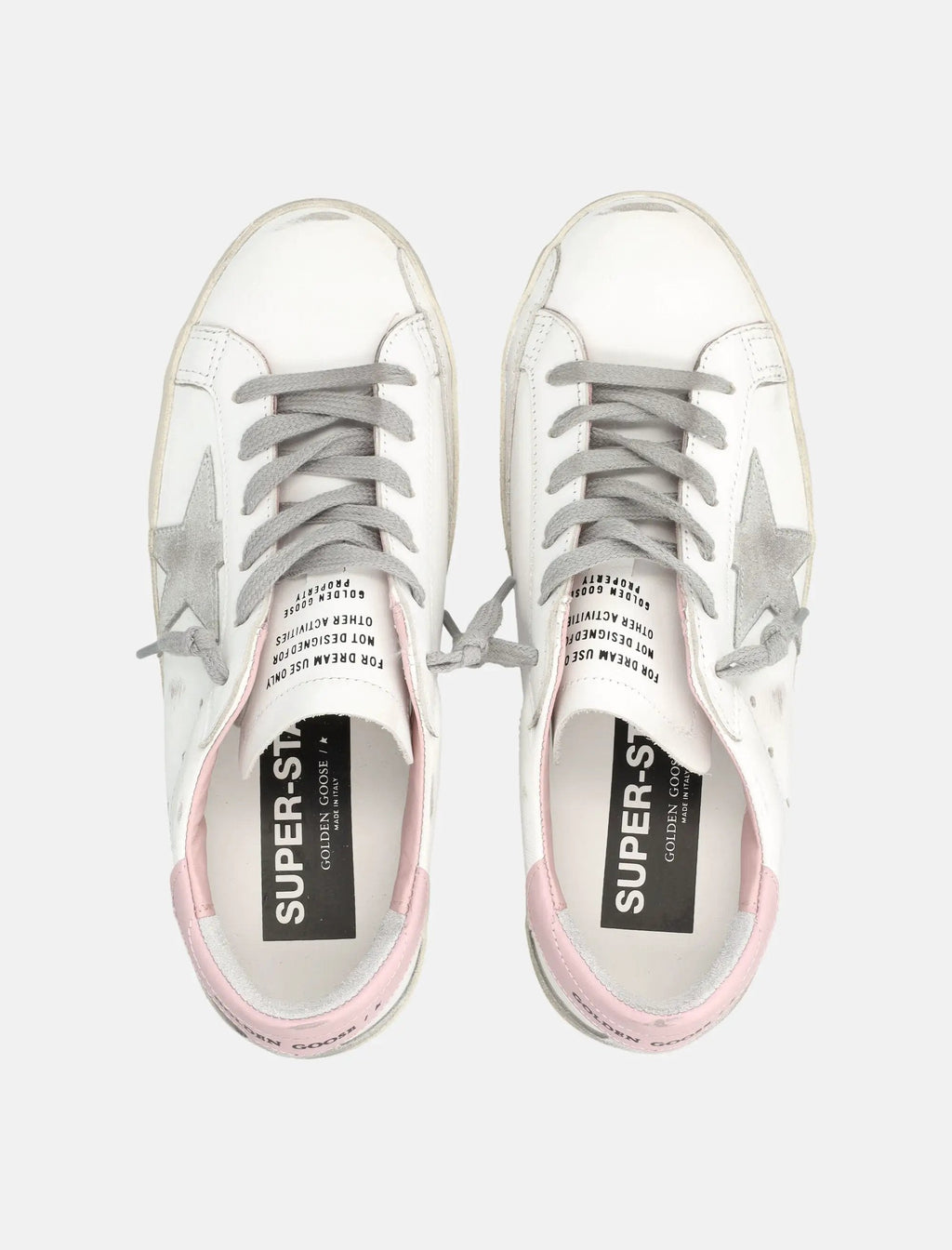 Leather Super-Star Classic Womans Sneakers White-Pink Golden goose оригінал – Купити в Україні – вид ззаду