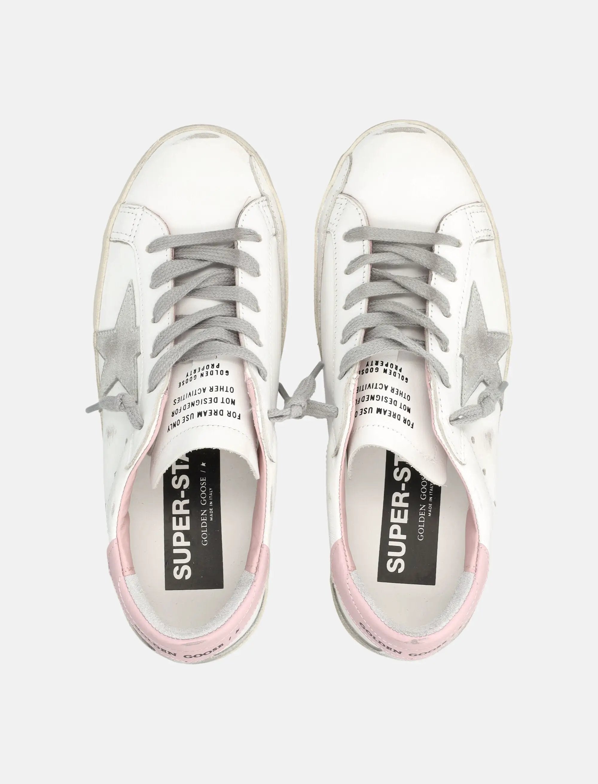 Leather Super-Star Classic Womans Sneakers White-Pink Golden goose оригінал – Купити в Україні – вид ззаду