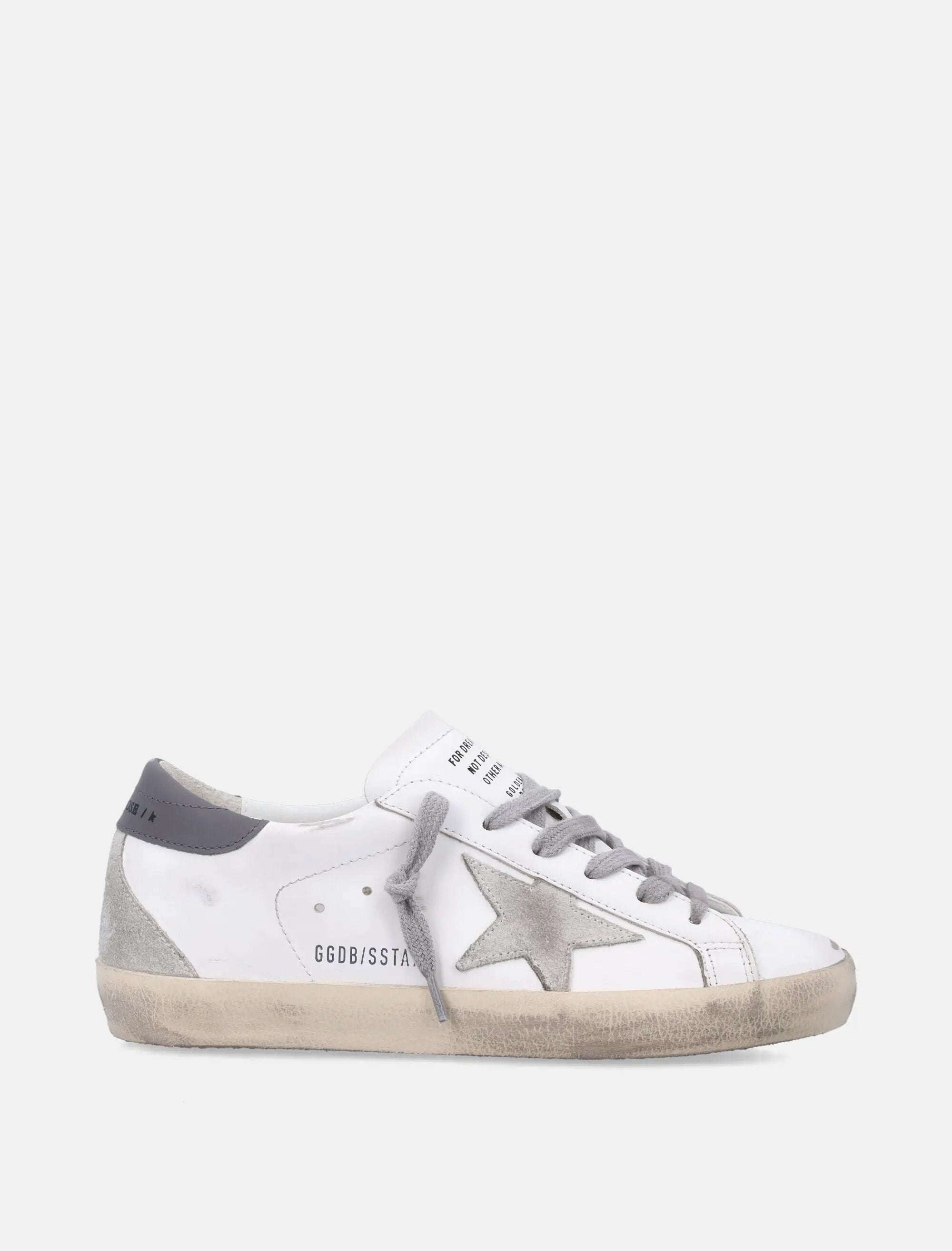 Super Star White And Gray Leather Womens Sneaker Golden goose оригінал – Купити в Україні – боковий вид