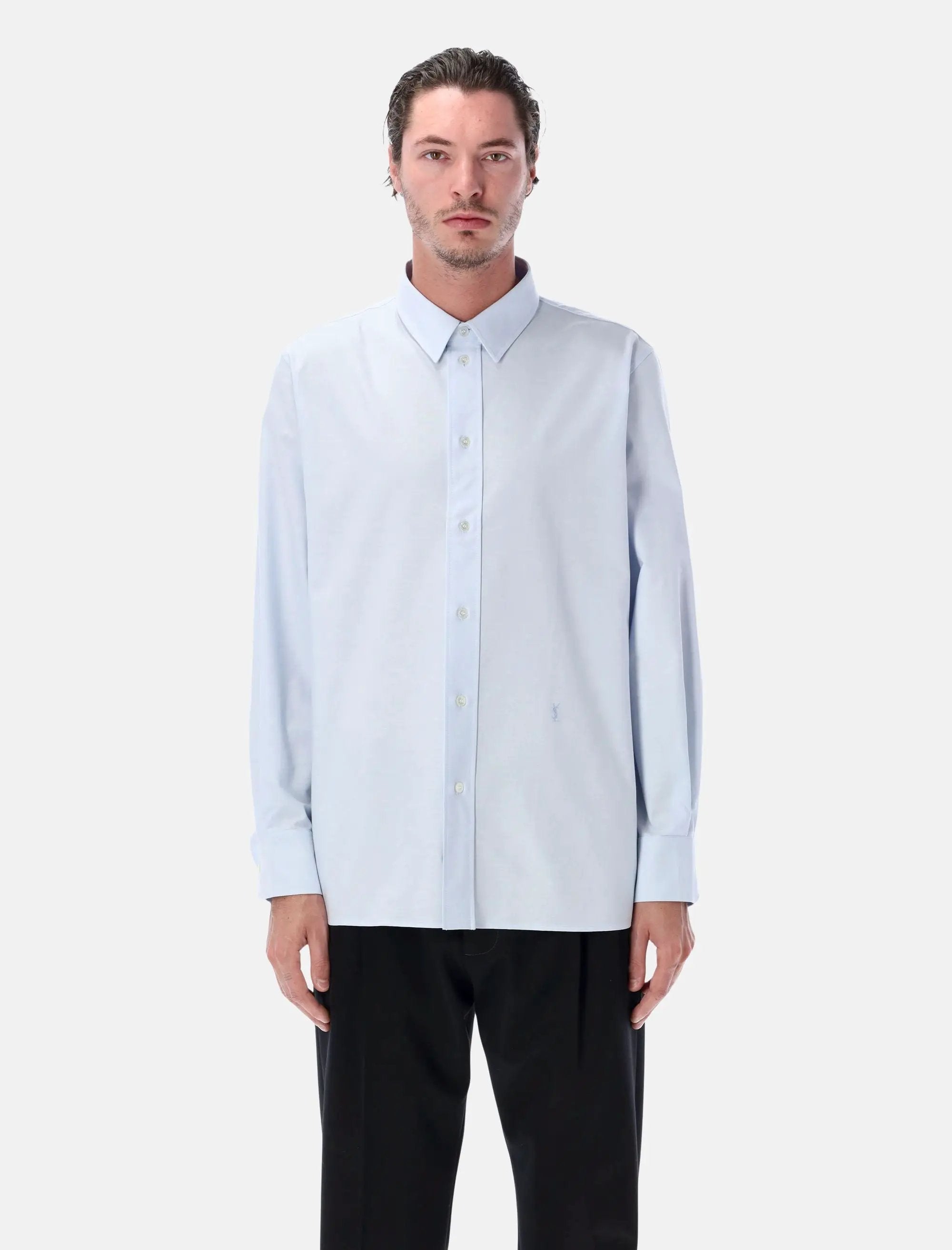 Cassandre Cotton Oxford Shirt Saint laurent оригінал – Купити в Україні – боковий вид