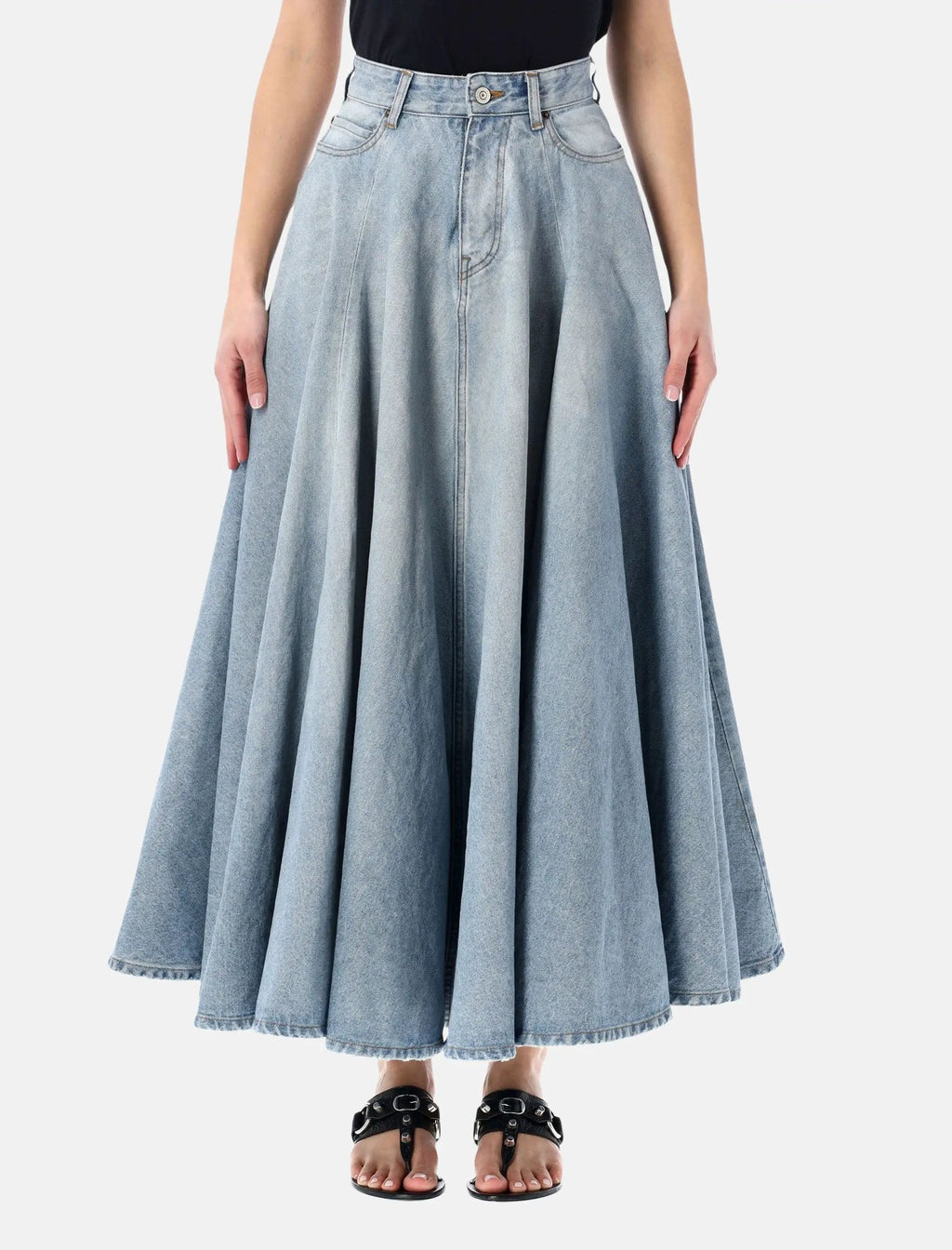 Оригінальна Godet Denim Maxi Skirt Balenciaga – боковий вид
