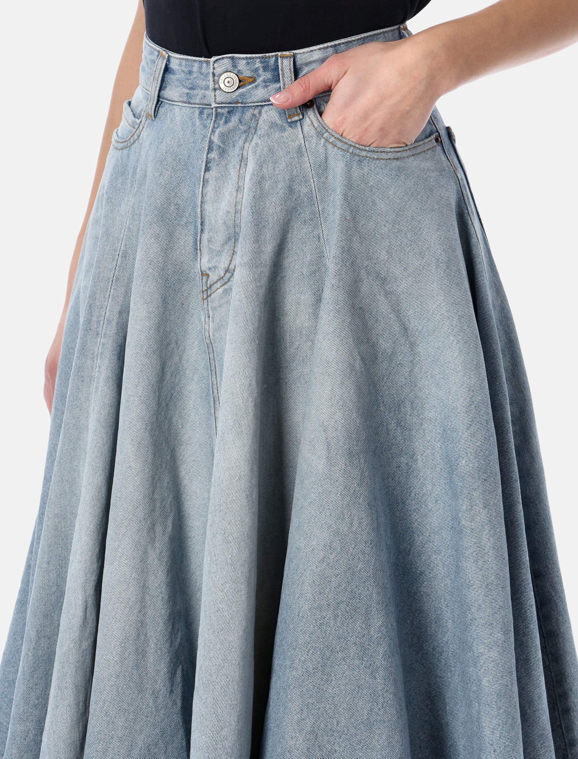 Оригінальна Godet Denim Maxi Skirt Balenciaga – детальний вид