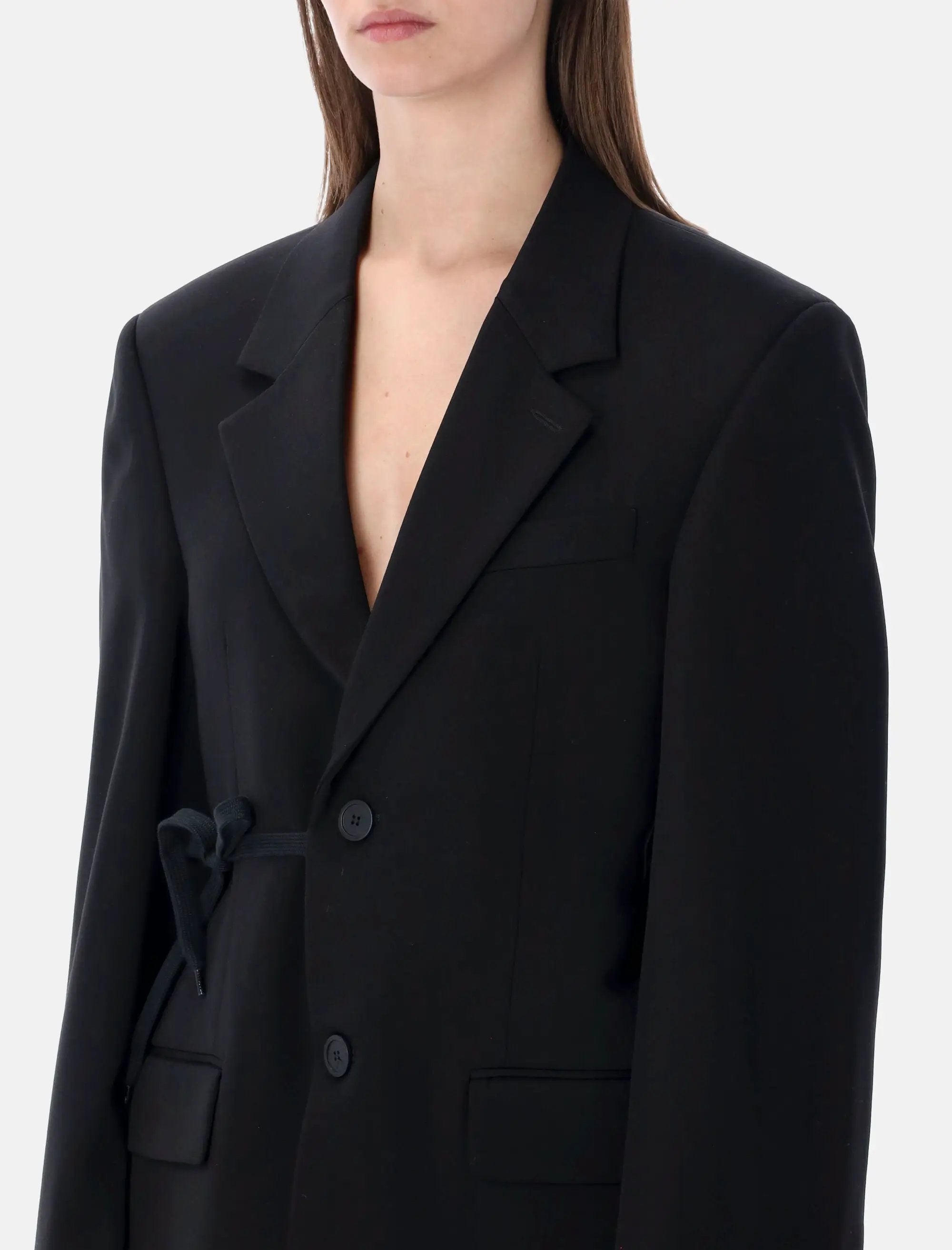 Black Wool Wrap Tailored Jacket Balenciaga оригінал – Купити в Україні – детальний вид