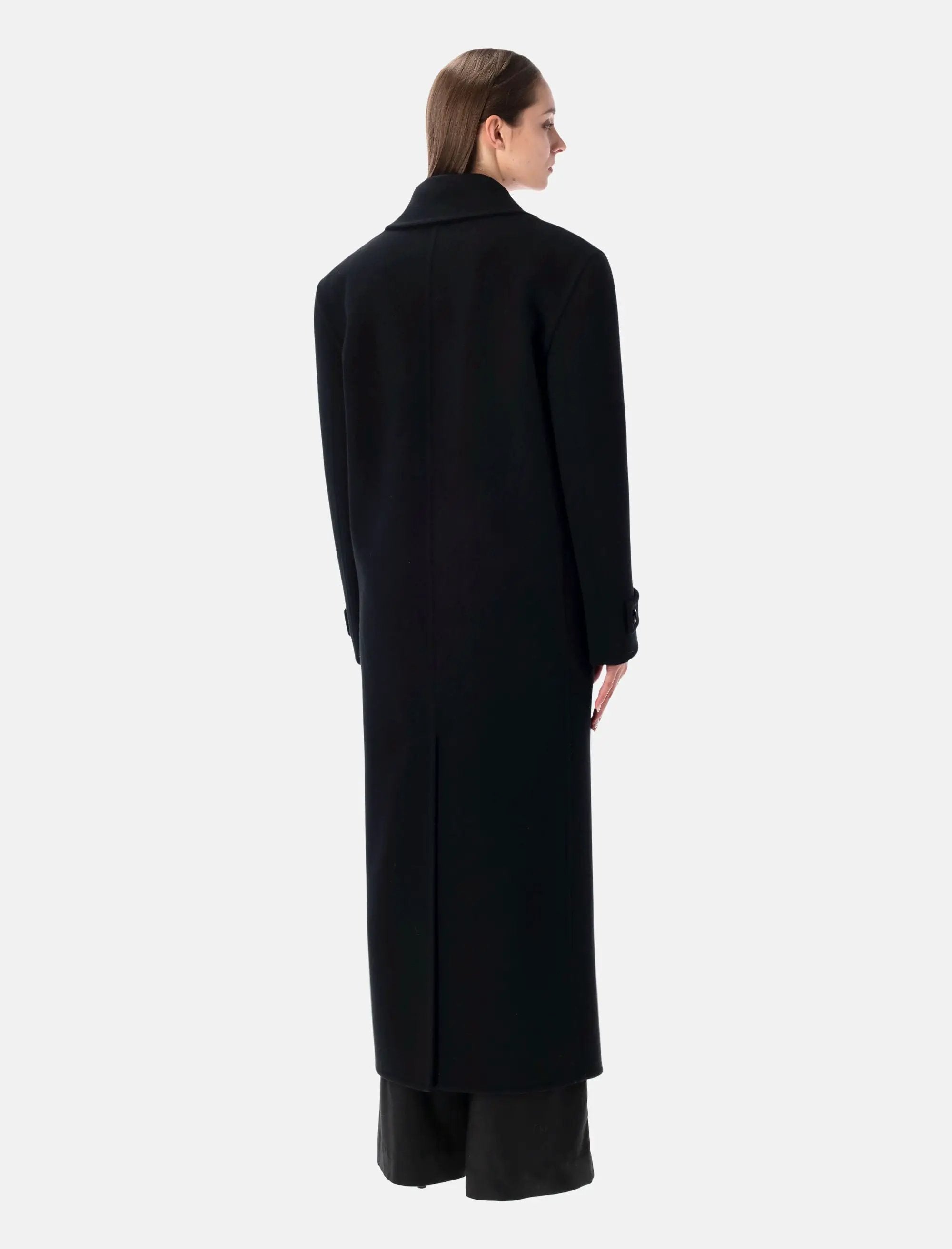 Long Cashmere Wool Double Breasted Coat Saint laurent оригінал – Купити в Україні – вид ззаду